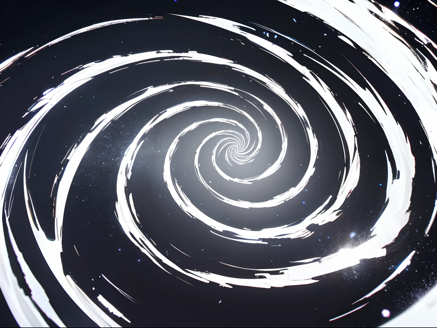 white spiral with black background, illusion