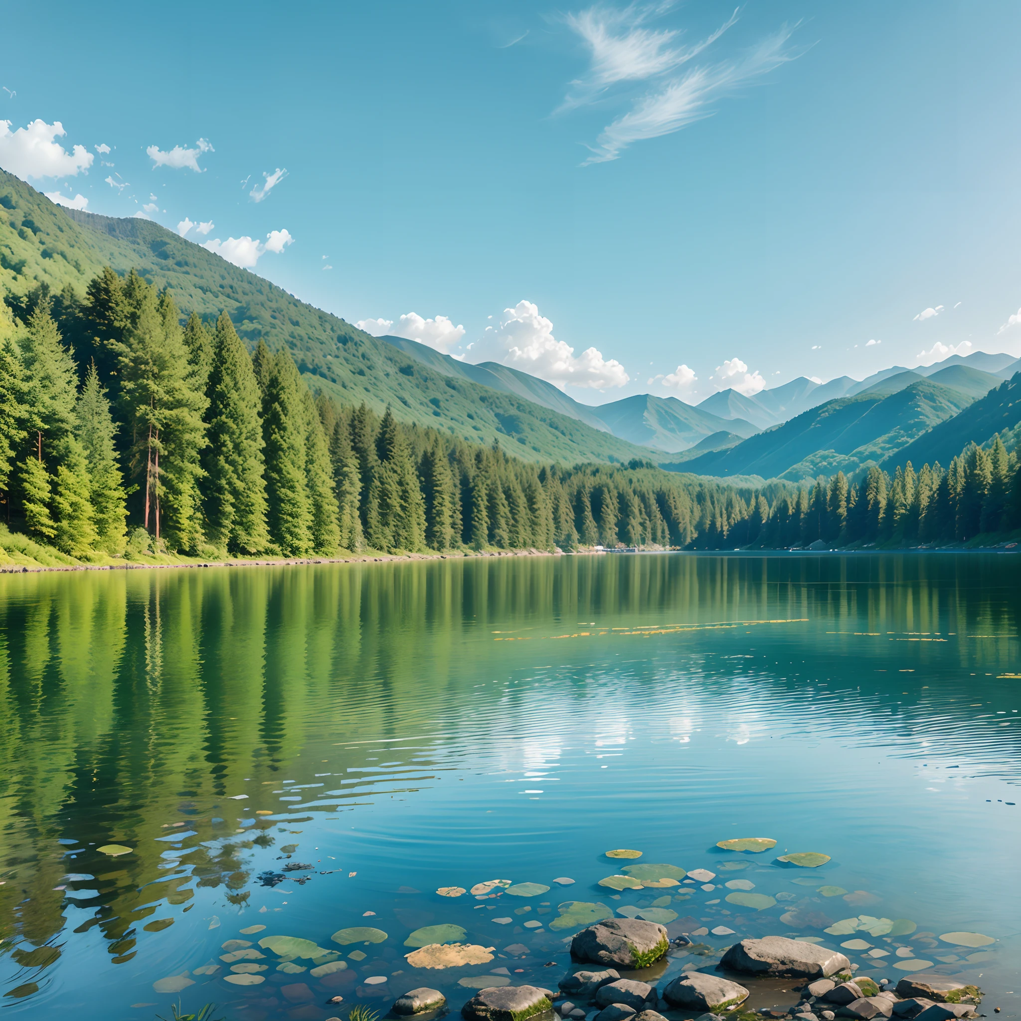 Natural scenery - use of the lake、idyllic、Natural scenery such as forests as a background,Deliver natural、Freshness --auto --s2
