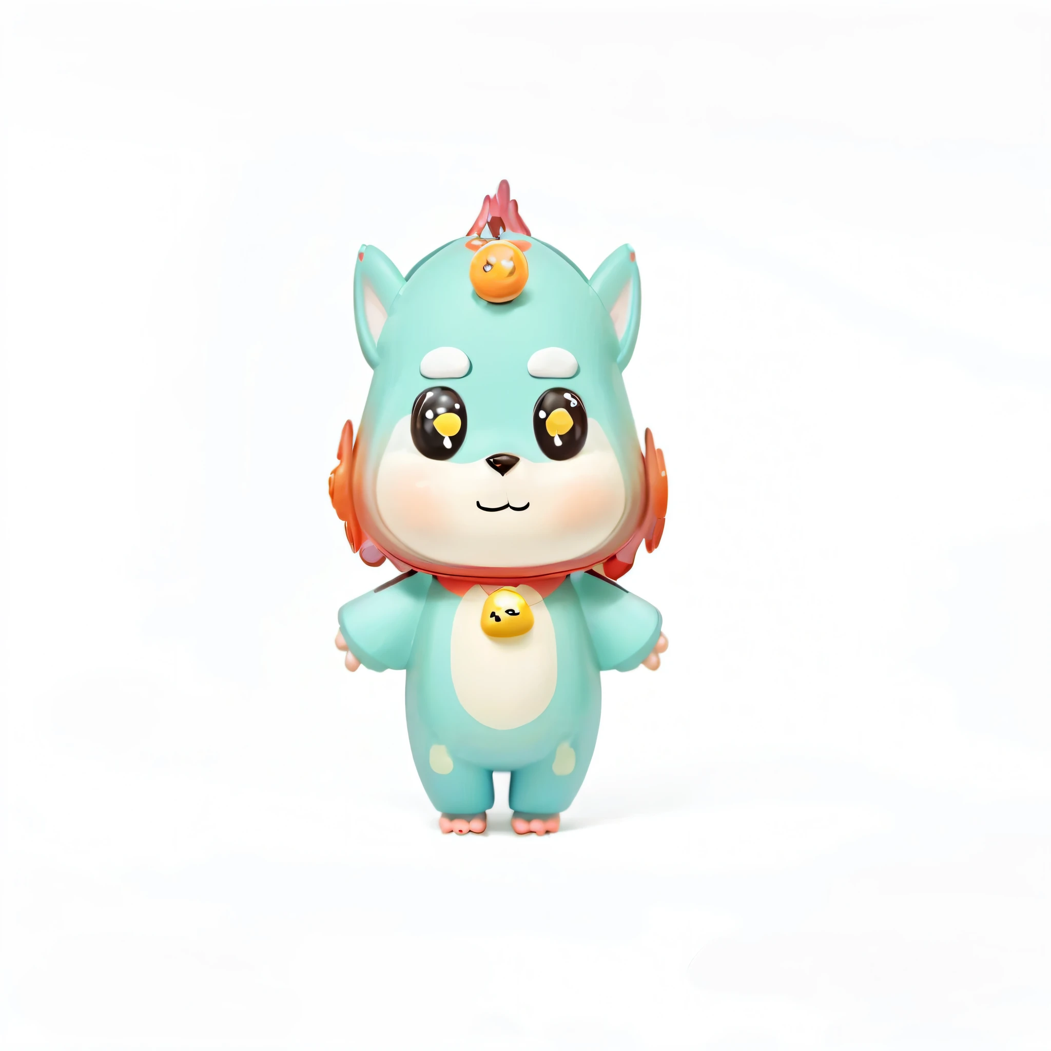 Blind box toy style,Cute blind box toy,adorable expression,A cute dragon,Bell