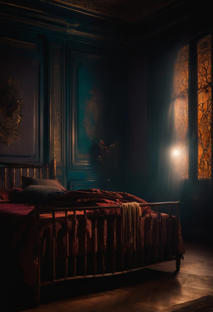 une chambre sombre, Illuminated only by the glow of the horrific moon