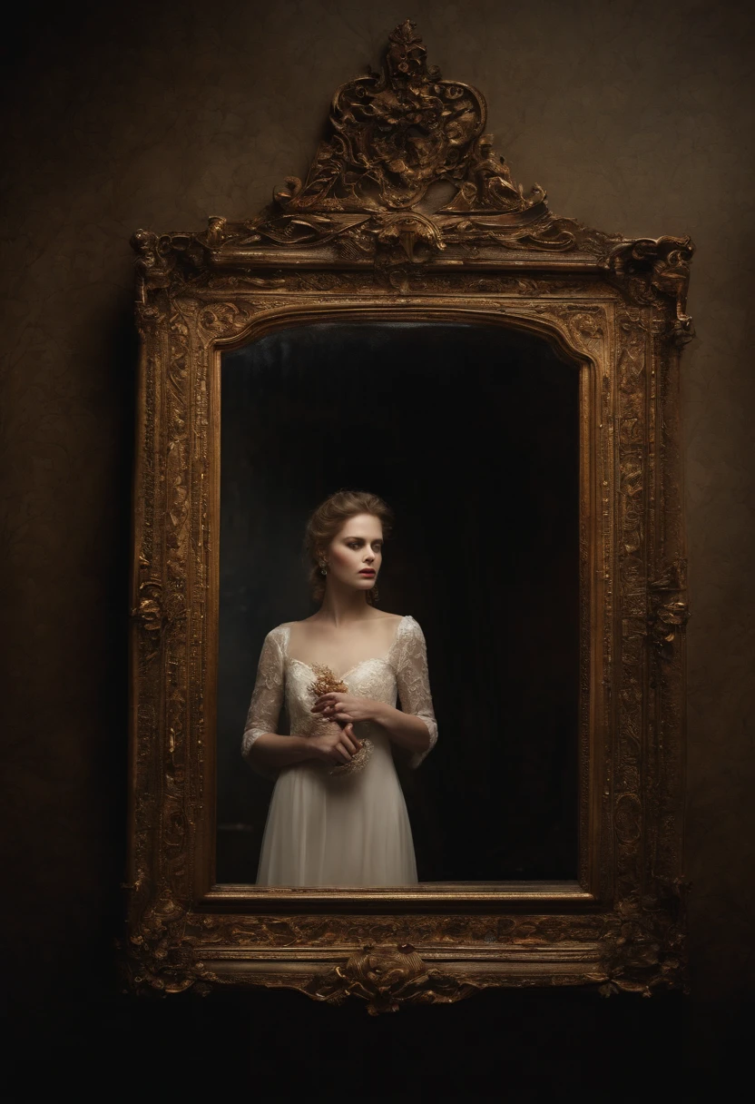 The mirror begins to show disturbing images : a pale face