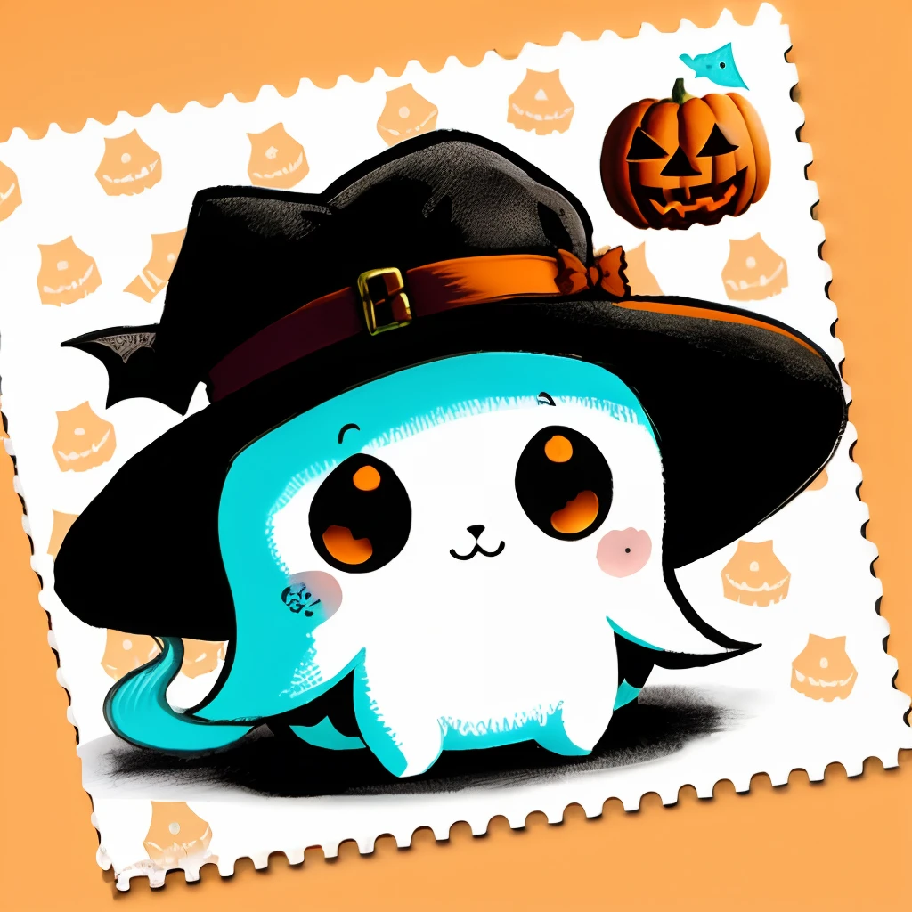 Procreate Cute Ghost Stamps, Adorable Chibi Halloween Spooky Creepy Supernatural