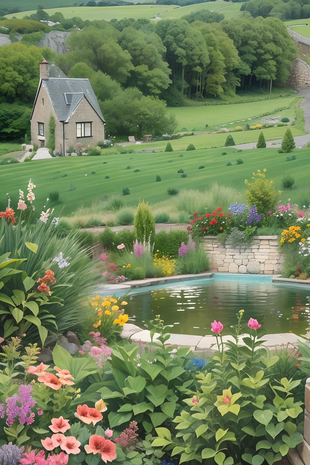 Holiday cottages, Pool, trpical garden