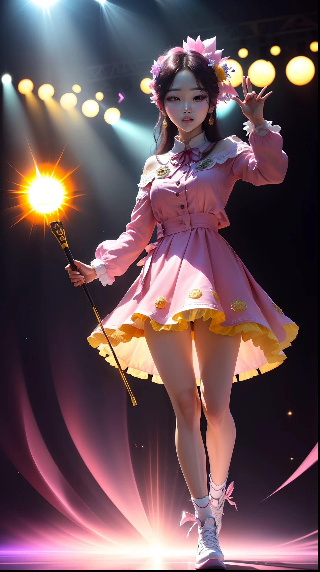 lightstick, kpop, kpop lightstick, yellow, sun, pink, magical