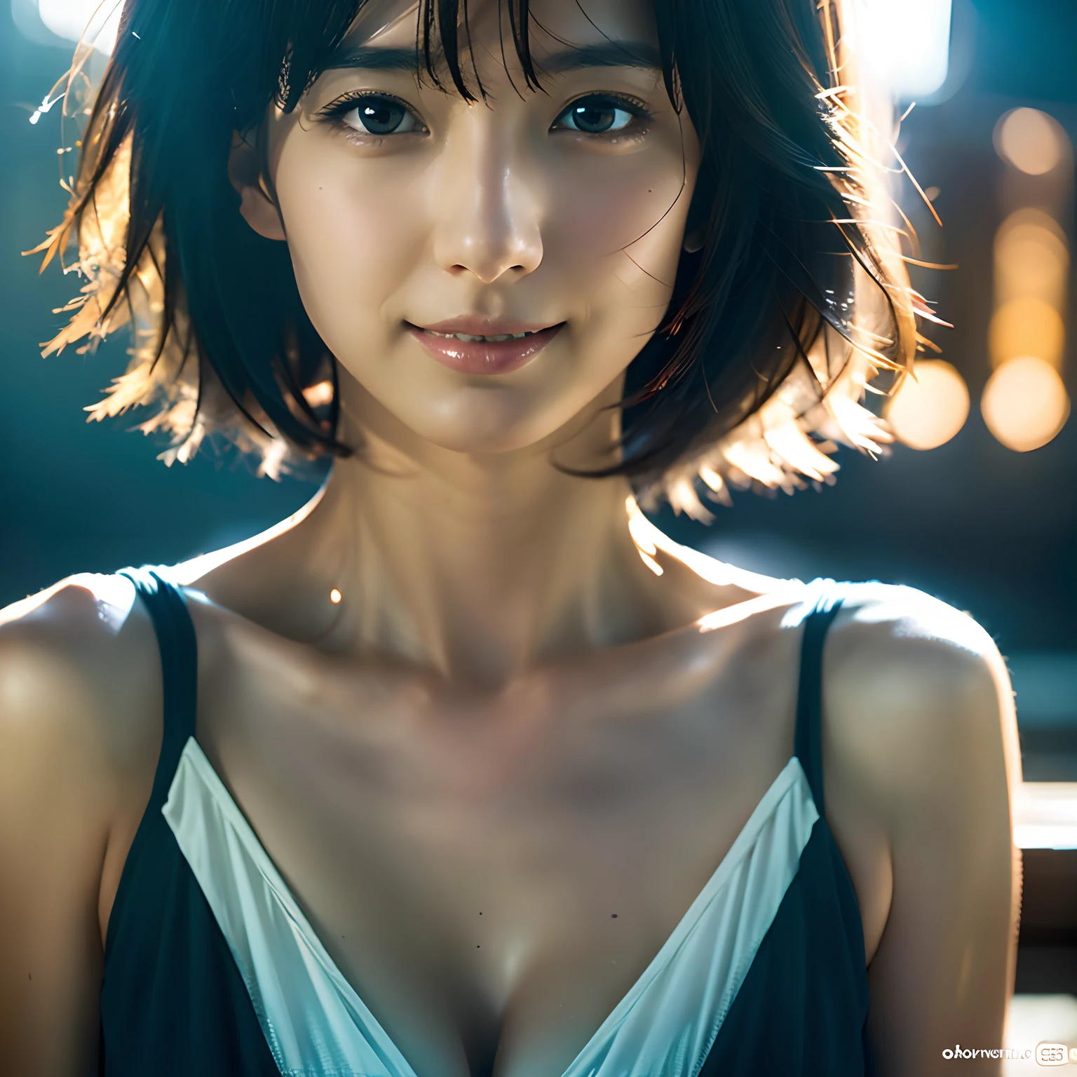 (Cinematic Digital Artwork: 1.3), High Quality, Masterpiece, Top Quality, Super Detail, Illustration, [4K Digital Art]!!、 Kyoto Animation Style, One Woman, Clavicle Beauty, Clavicle, Light, Hope, Blue Sky, Positive, Challenge, Motivation, Brilliance, Dynamic Perspective