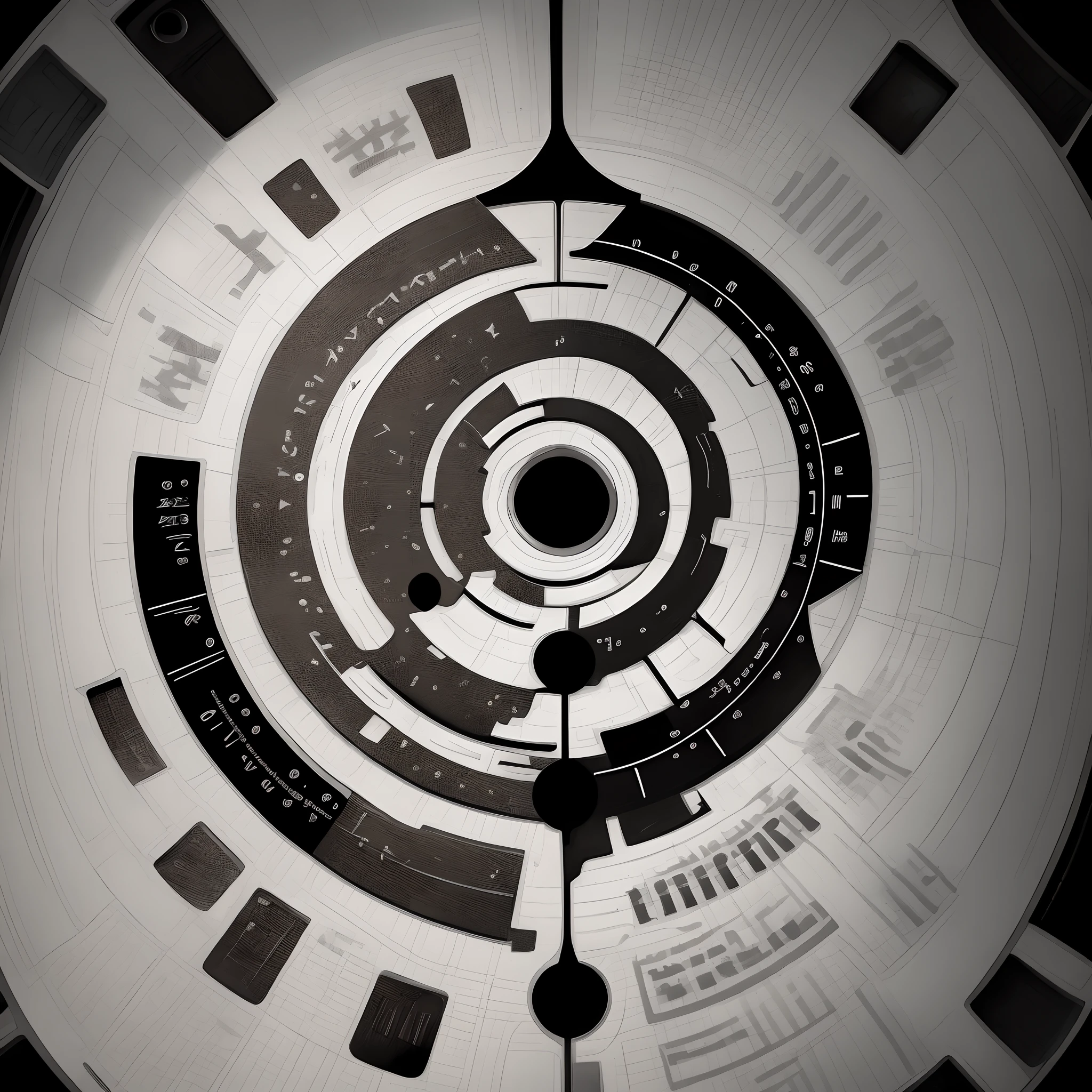 I want you to make an original logo mark in black and white with the center of the universe as the title.