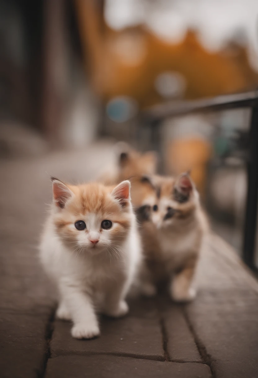 season for autumn、I have two little kittens, a cute little cat, cute kittens, Cutest, Incredibly cute, Adorable and cute, And cute and lovely. They are walking down the street with backpacks, Walking together, commute, Proudly walk down the street, And the cat is walking. They are cute in the style of 🍂 and 🍁, Adorable and cute, Cute and adorable, oh, nice and cute. They are known as real-life Tom and Jerry.Wear warm clothes、muffler、coat