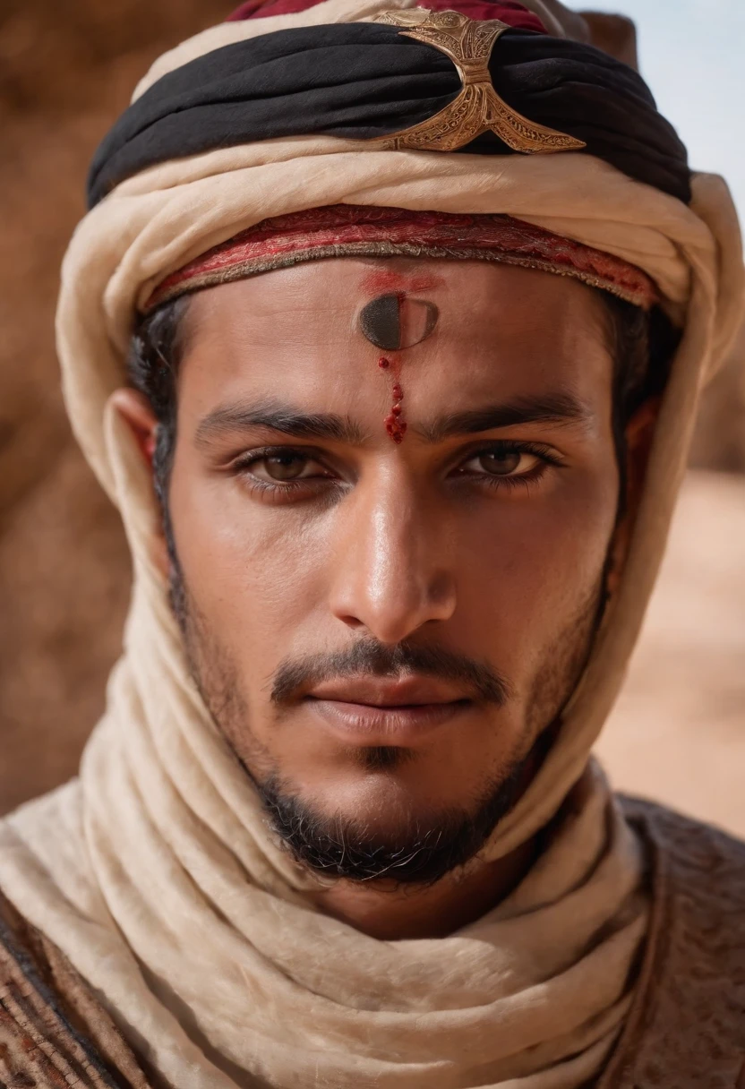 The masked prince of the Sahrawi al-Moravid has an old scar on his face