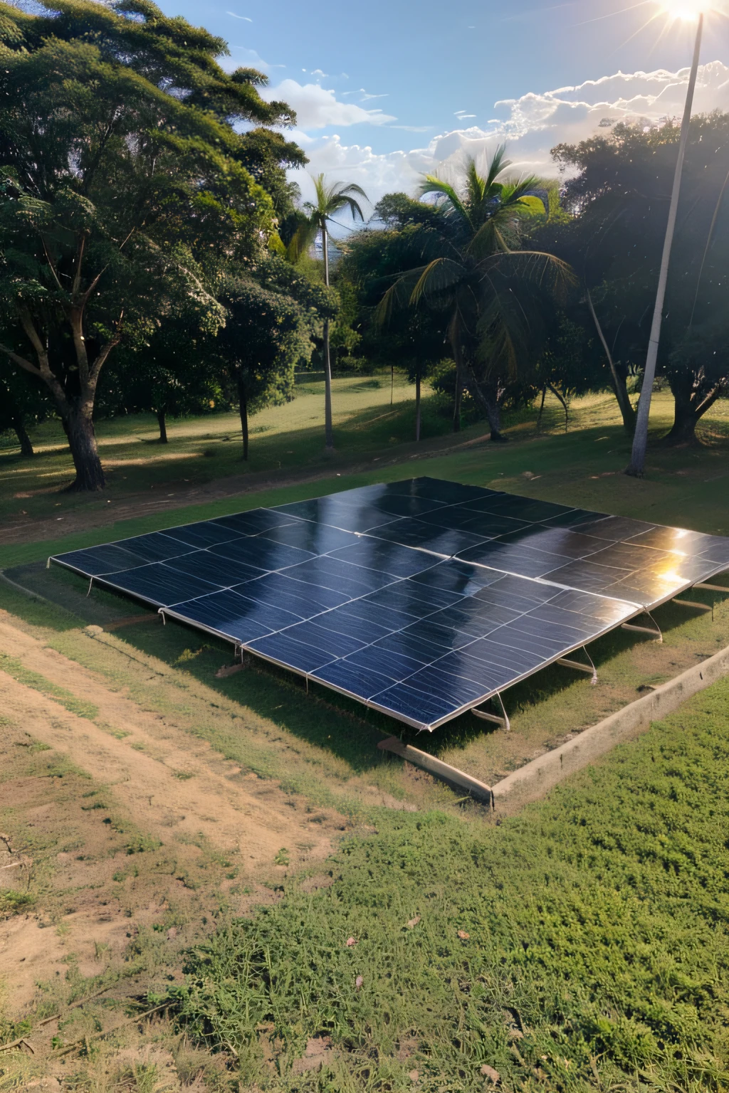 somente placa de energia solar na grama e natureza
