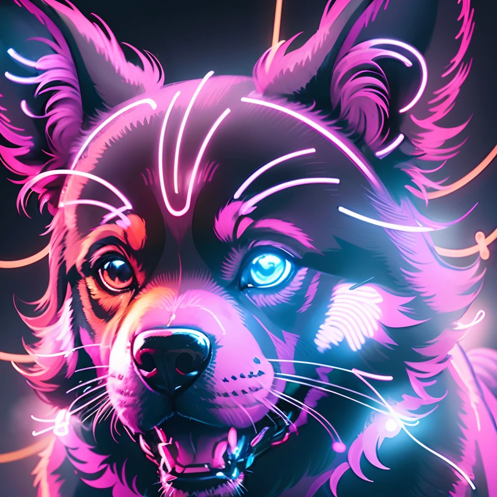 neon light Vector bright lines dog --auto --s2