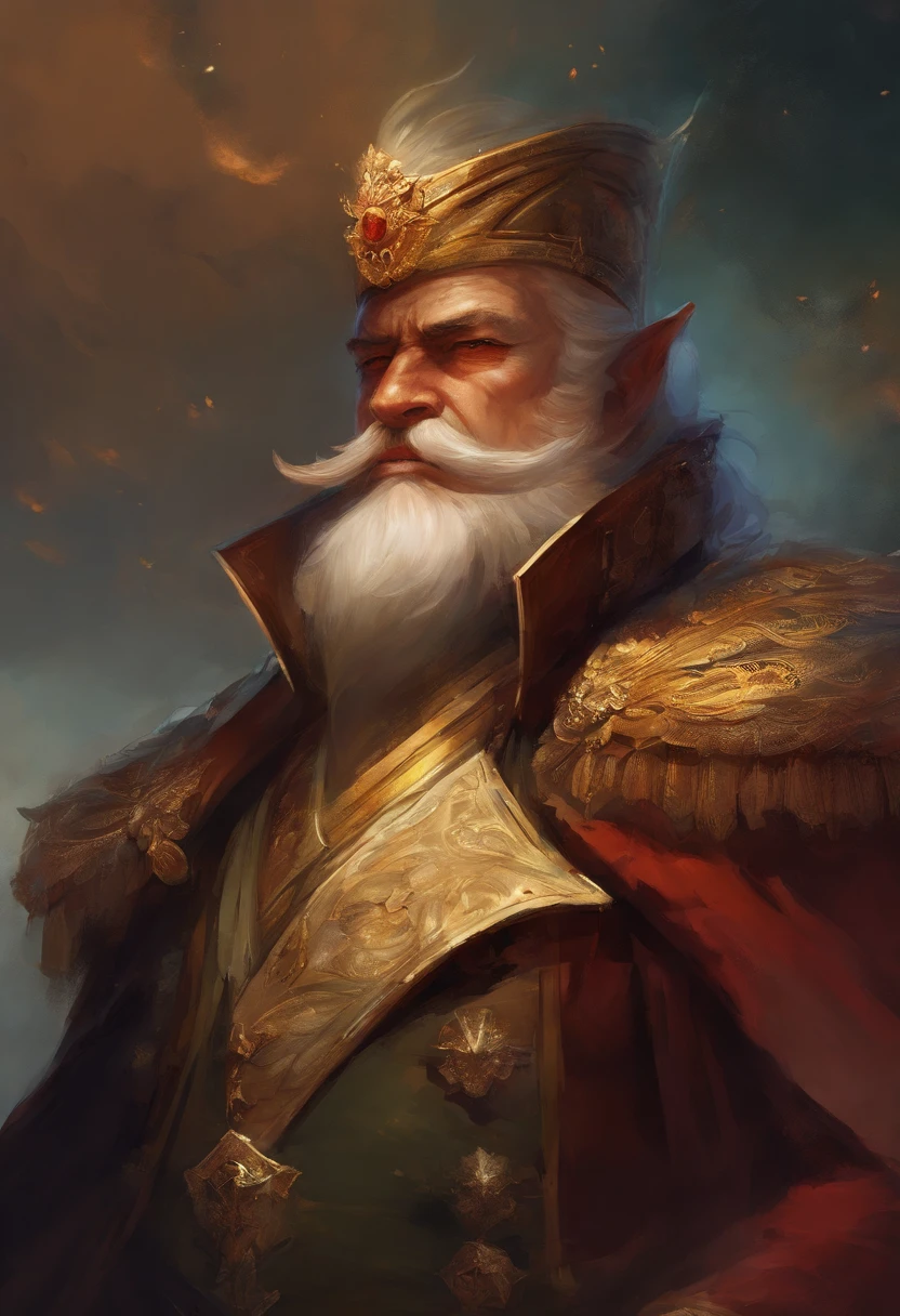 angry army general with cigar in mouth scars on face
