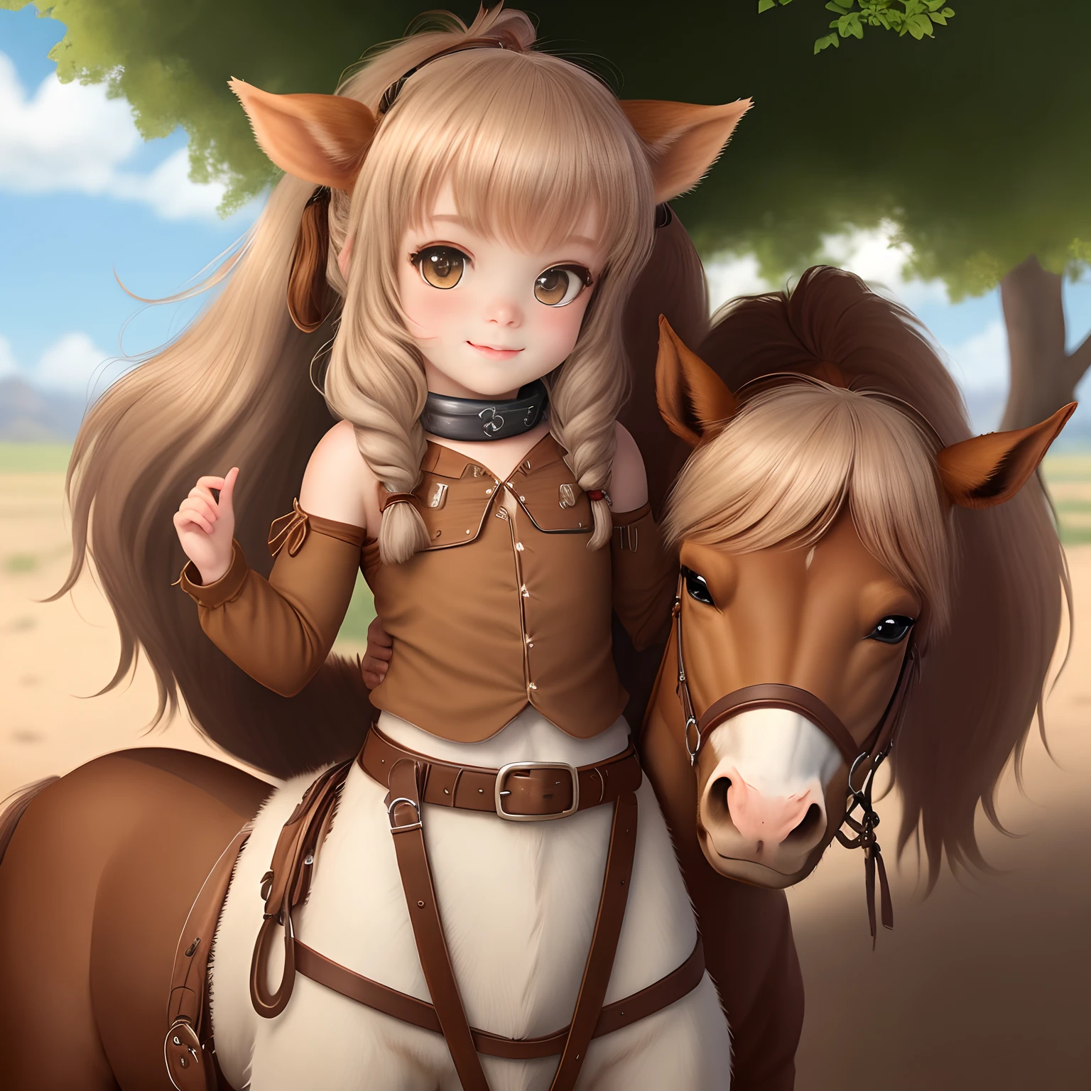 Cowboy centaur cute looking at camera