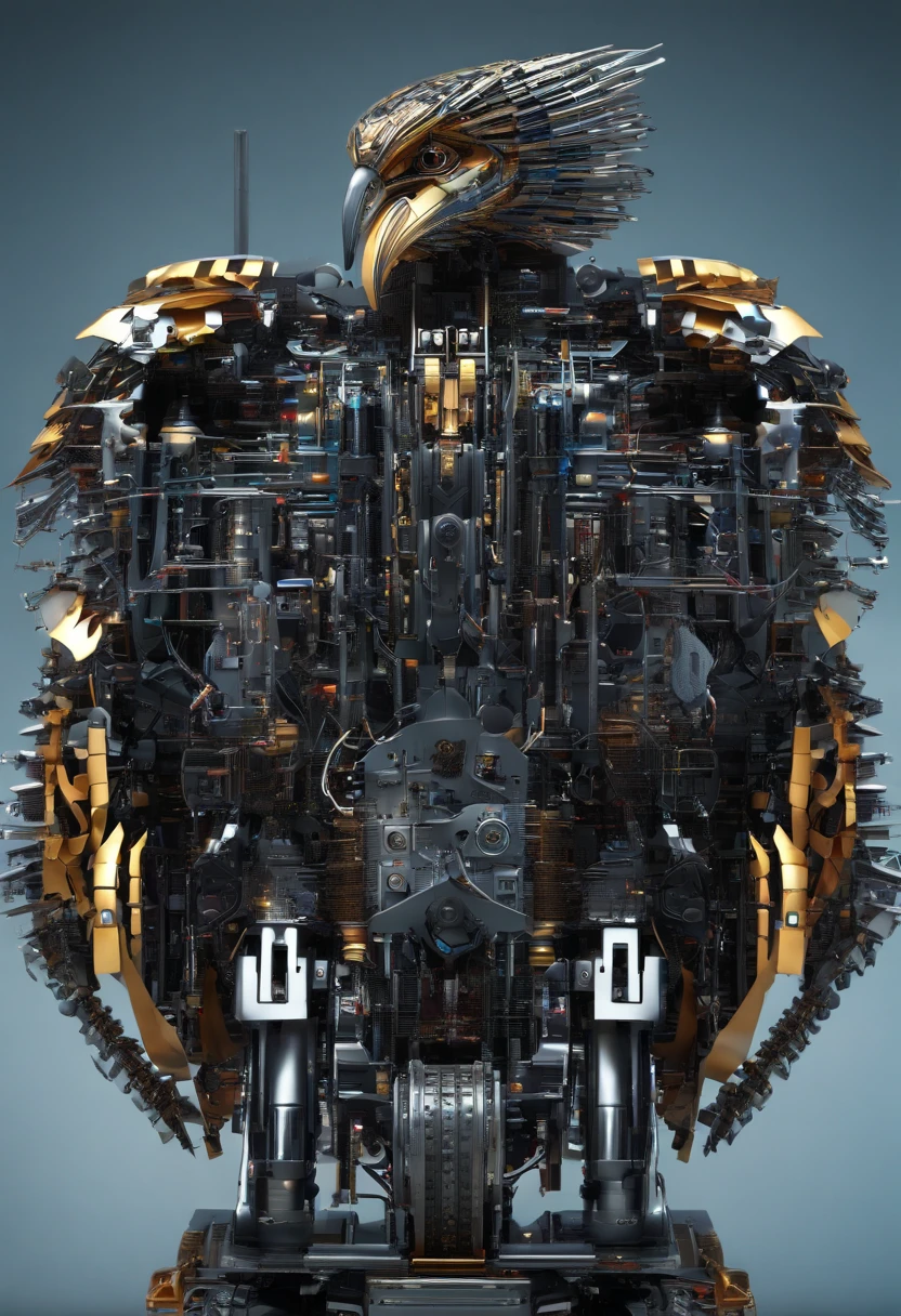Mechanical birds,Metal feathers,Artificial intelligence,futurism,Theo Jensen,《Chronicle of the Wind Rising Bird》,Close-up shot,Close-up shot,colours