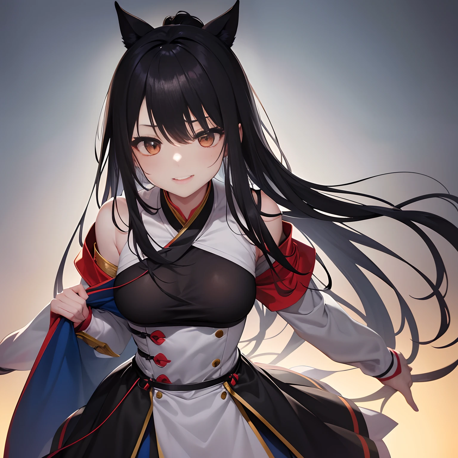appearance:
Her name is Yuki(Yuki)that。long, Black hair tied on the tail of a horse、A small tuft of gray hair falls on the right side of the face。Her skin is olive and、、Have a toned physique。The face is dotted with bruises and scars.、Each tells the story of her past battles。Sharp eyes、In black color、Reflects her strong will and fighting spirit。
expressioness:
Her expression is usually cool and calm, But、When fighting, Eyes get hot、It becomes burning。Although there is little to laugh at、Her smile when she laughs is the people around her々is々Feel warm。In serious and stressful moments、Her jaw may be squeezed tight。
Posture:
Yuki always keeps her back straight.、Walk with confidence。Her gait is fast、、Every step seems to make sense。When fighting、Keep both feet firmly on the floor、Look at the other person with a low posture。From her posture、You can experience skills honed through long training and experience。