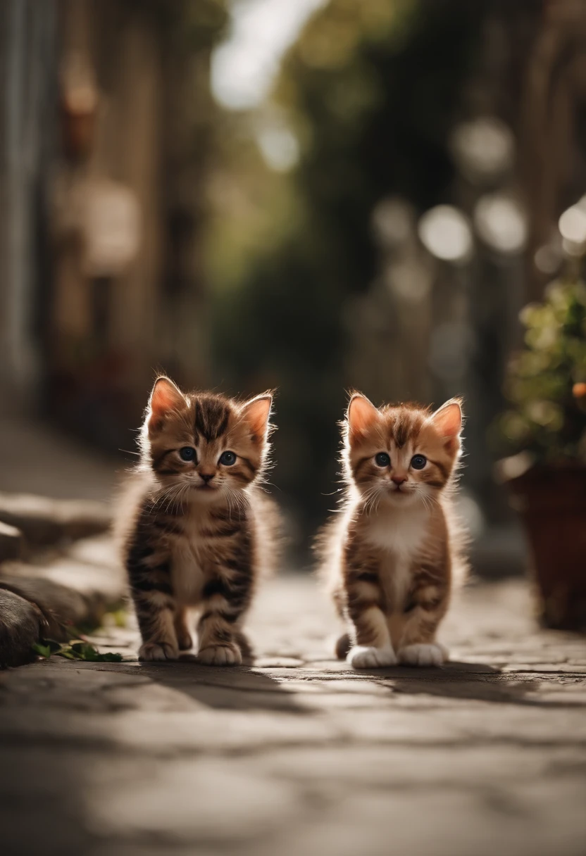 I have two kittens, a cute little cat, cute kittens, Cutest, Incredibly cute, Adorable and cute, And cute and lovely. They are walking down the street with backpacks, Walking together, commute, Proudly walk down the street, And the cat is walking. They are cute in the style of 🍂 and 🍁, Adorable and cute, Cute and adorable, oh, nice and cute. They are known as real-life Tom and Jerry.