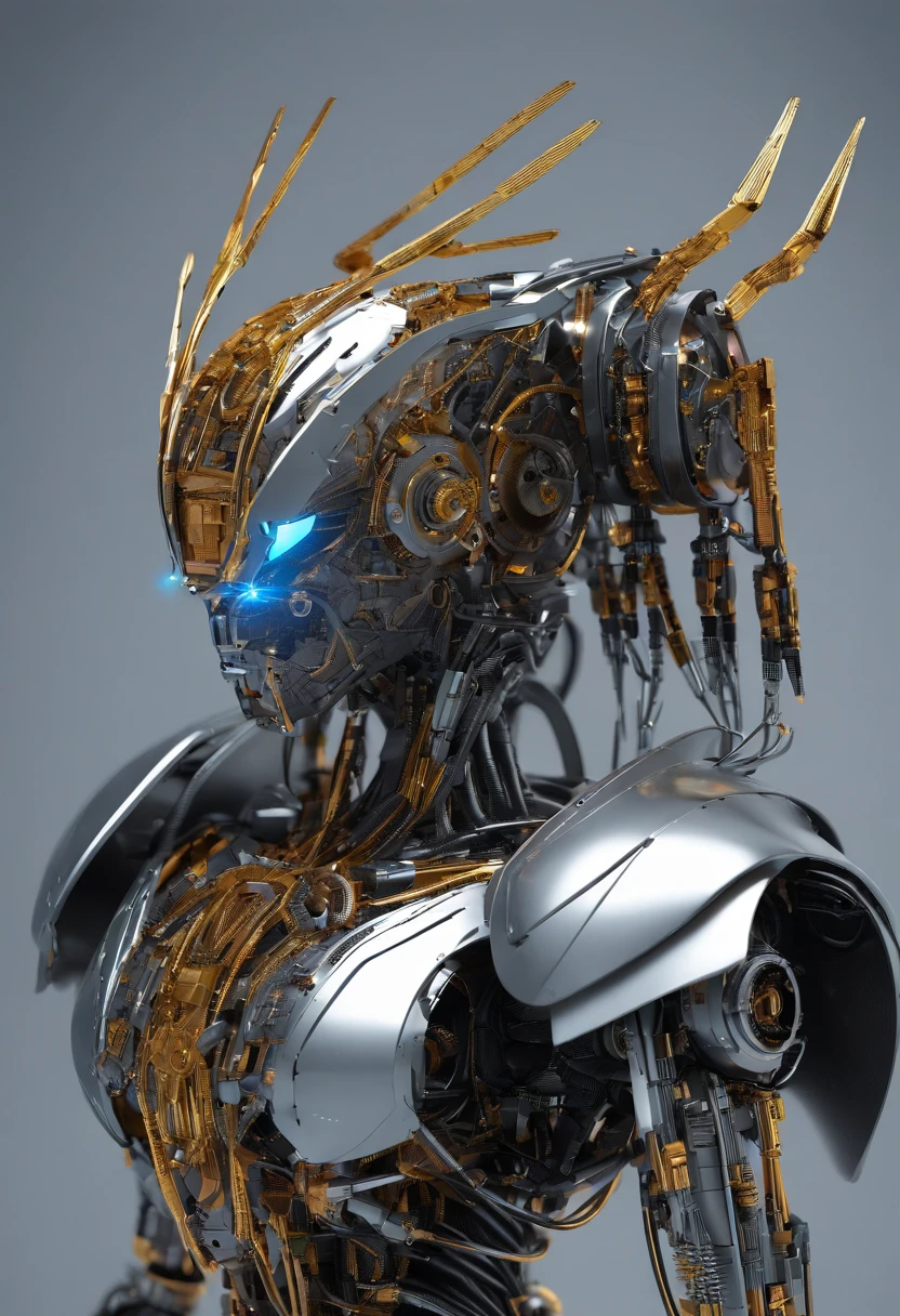 Mechanical birds,Metal feathers,Artificial intelligence,futurism,Theo Jensen,dyna,Close-up shot,Close-up shot,colours