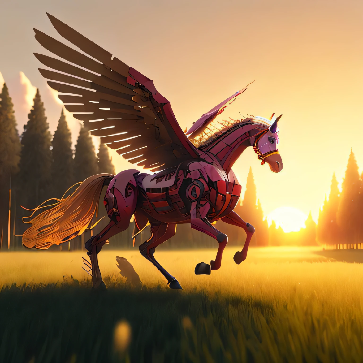 This sparkling eye opened on the horse's head，There is a unicorn on the top of the head