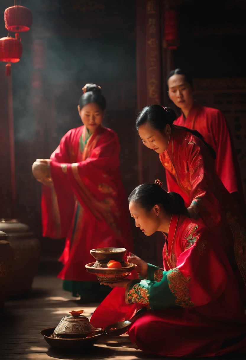 Chinese rituals，multiple persons
