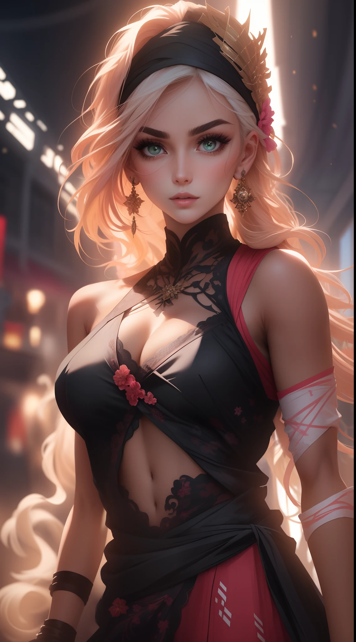 S beautiful queen,is depicted as a young girl with vibrant, emerald green eyes, fair skin, and long, pink hair. Her hair is typically worn in a short bob-style haircut,complemented by a forehead protector that she wears on her forehead, she is known for her petite and slender frame, which she often dresses in a simple, yet practical attire. She typically wears a red short-sleeved shirt, matching shorts, and black gloves. Her outfit is completed with black stockings and shinobi sandals. In terms of her facial features, Shr has a well-defined, oval-shaped face. She possesses a small button nose, rosy cheeks, and a pair of thin, arched eyebrows. Her eyes are one of her most striking features, shimmering with a vivid shade of green that adds a touch of liveliness to her appearance. Her lips are soft and pink, often curled into a determined expression, showcasing her strong will and determination. Her overall appearance exudes a youthful energy and a sense of femininity, which is further accentuated by her prominent eyelashes and slender fingers. Although her appearance may give off a delicate impression, She is a formidable ninja and proves time and again that she possesses great strength and skill.