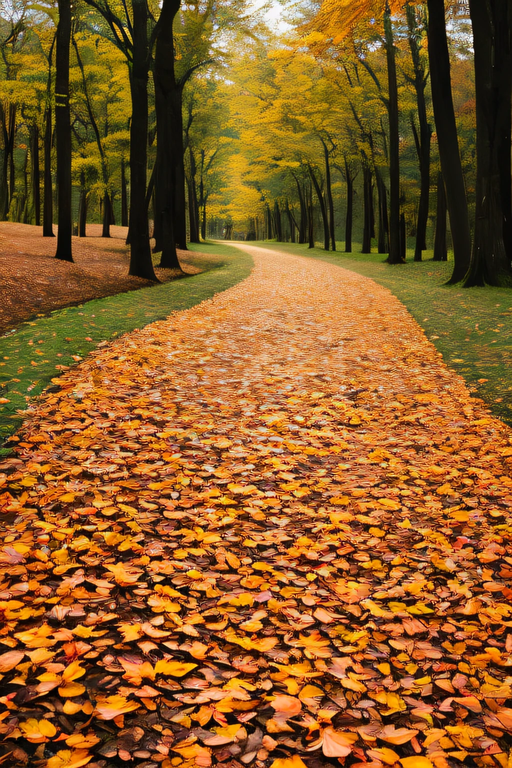 masutepiece, Best quality, High quality, Highly detailed CG unity 8k wallpaper, Texturedly, autumn scenery，There are a lot of leaves on the ground, an award winning photograph, Bokeh, depth of fields, NFFSW, full bloom, color difference, Photorealistic, Highly detailed, trending on artstationh, trending on CGSociety, twists, high detal, Dramatic, Midjourney Art