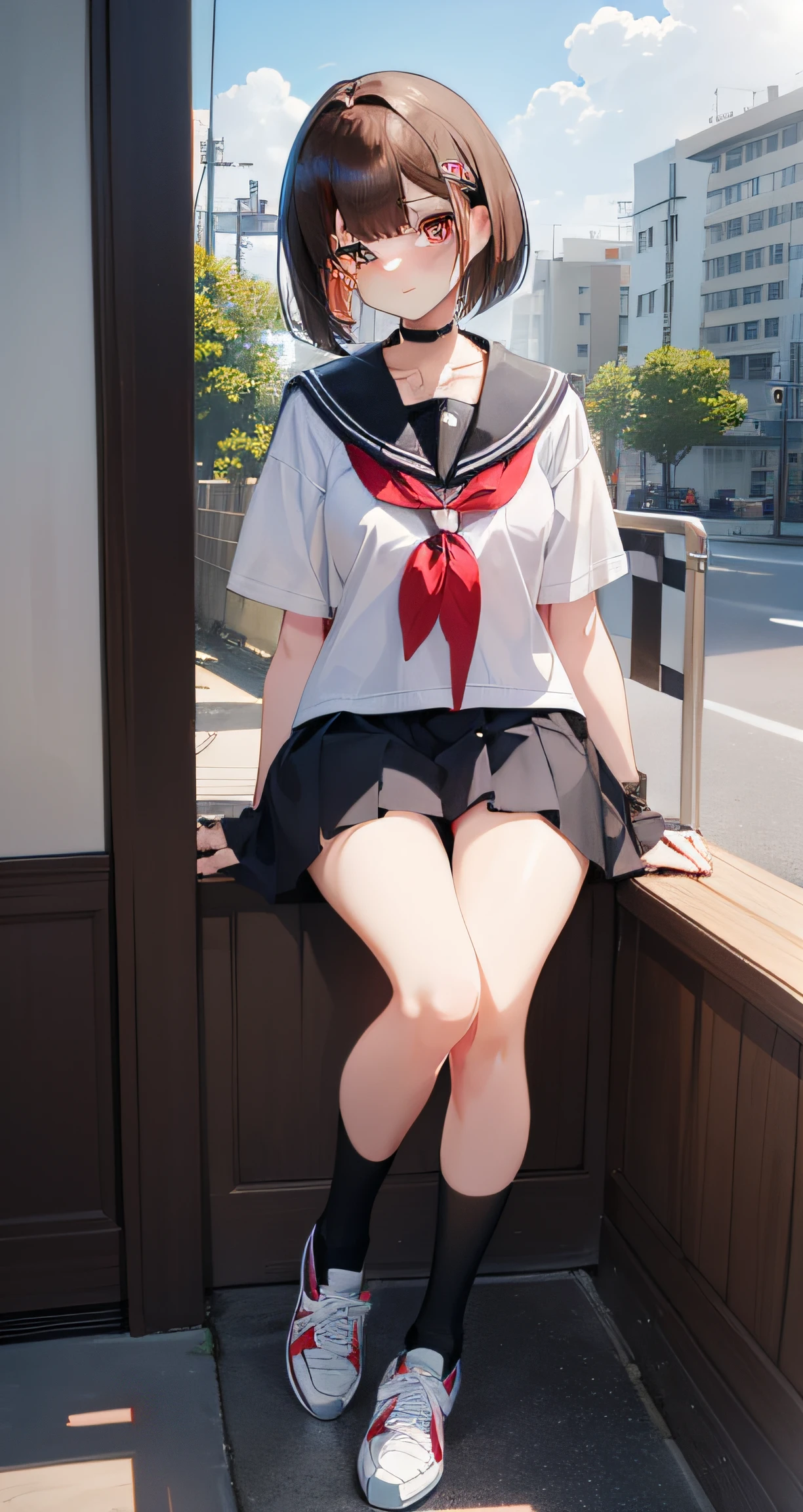 Looking down、spread legs with squatting pose、M-shaped legs、Spread your legs、Sit on the ground、I'm looking away、Chat with friends、In town、bustling street、cap、Colorful panties、Panty shot、Shoulder bag、mini skirt、Private Server、Girl、Girl、Younger、Baby Face、flat chest、Dynamic Angle、Useless、smile、Both eyes open、Voyeur style、ground