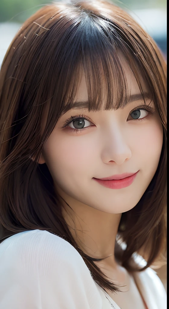 masutepiece, Best Quality, Illustration, Ultra-detailed, finely detail, hight resolution, 8K Wallpaper, Perfect dynamic composition, Beautiful detailed eyes, Women's Fashion Summer,Bob Hair,mid-chest, Natural Color Lip, Bold sexy poses,Smile,Harajuku、20 years girl、Cute、Sexy shot looking at camera