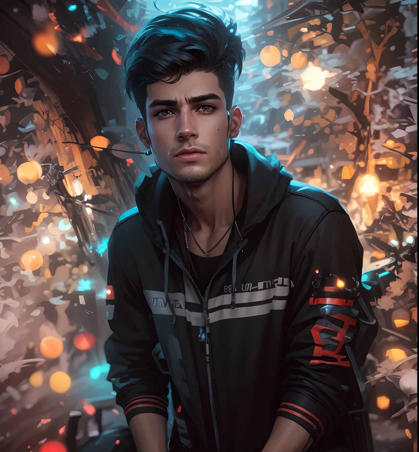 Background change cyberpunk handsome boy, Realistic face, 8k, full quality, Altra realistic, handsome cute boy
