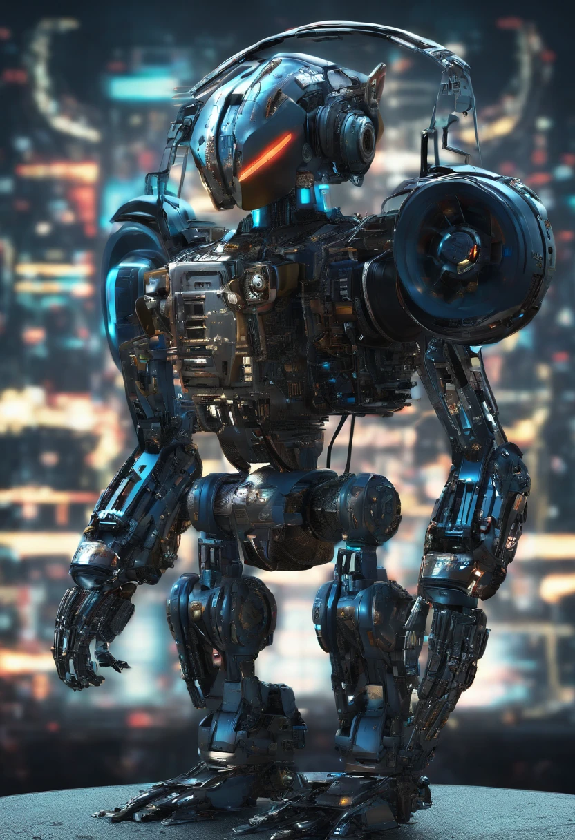A BIRD robot,, Wearing sunglasses, Wearing headphones, Standing position, Abstract beauty, Centered, Looking at the camera, Facing the camera, nearing perfection, Dynamic, Highly detailed digital painting, concept-art, 8K, high definition resolution