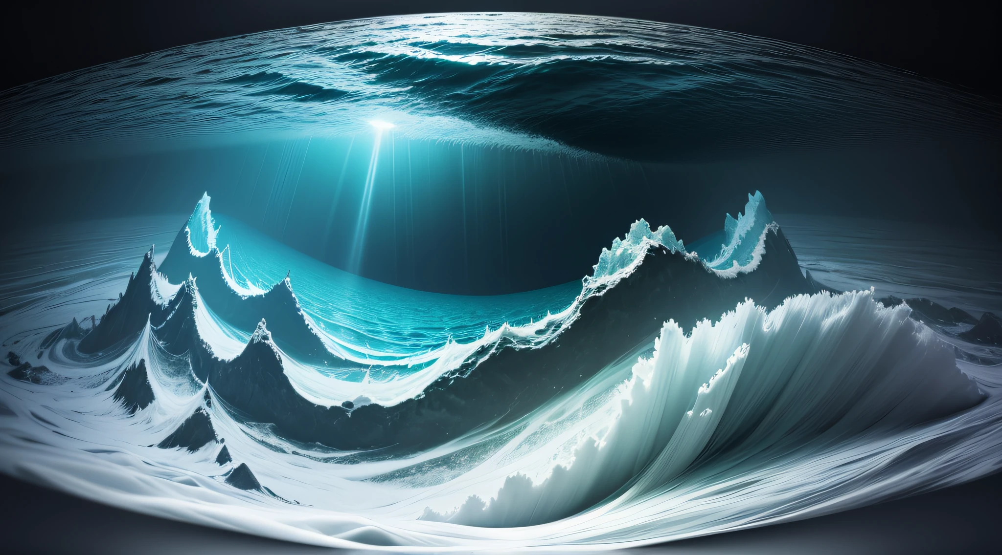 360 panorama. Deep sea