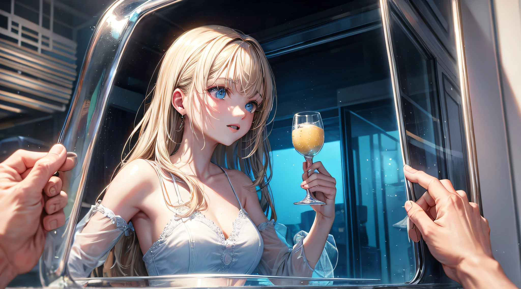 glass in hand