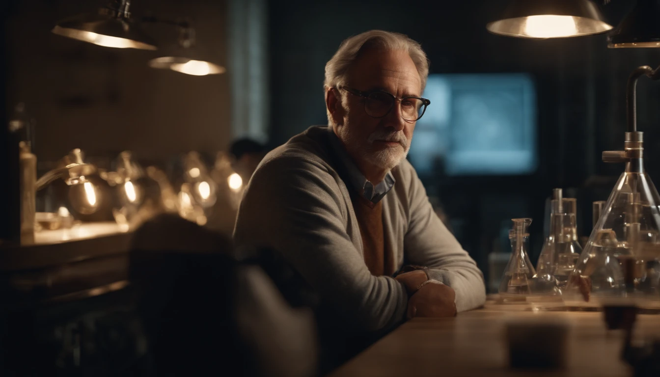 Portrait of Dad,scientist,lifelike,Cinematic style