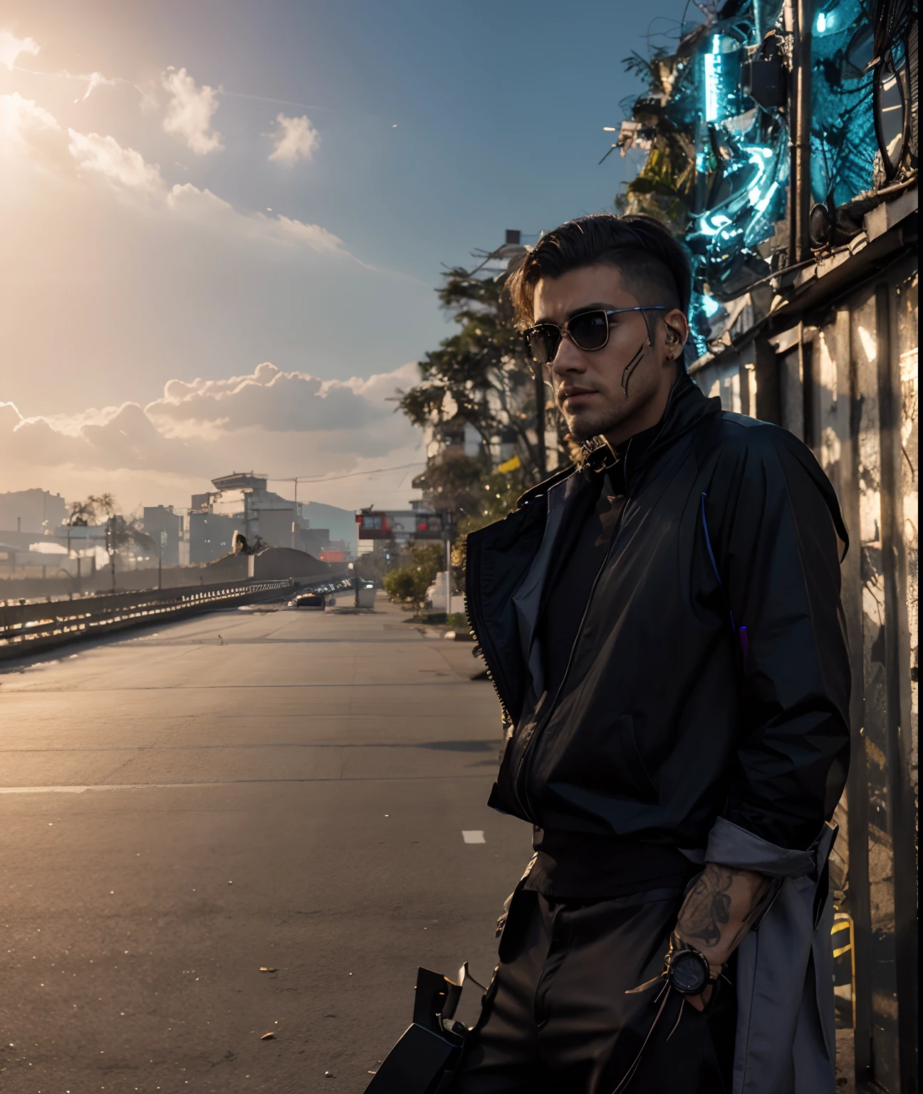 change background Cyberpunk handsome boy,realistic face, 8k,ultra realistic