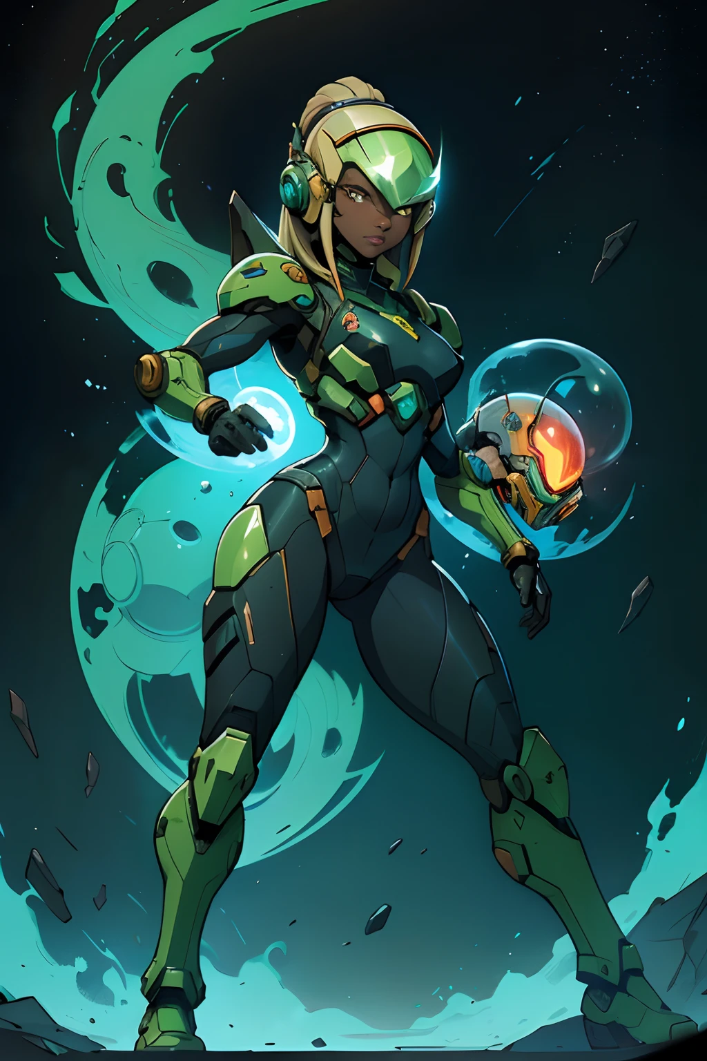 (((uma imagem dos desenhos animados de uma mulher negra saindo de uma armadura - grande))), Samus Aran Fanart, Samus Aran, Samus, samus aran bioorganic varia suit, Metroid, Retrato de Samus Aran bonito, epic full color illustration, Zero Terno Samus, arte da capa dos quadrinhos, Metroid Prime, fanart de videogame, Doom Guy Parecido com Samus
