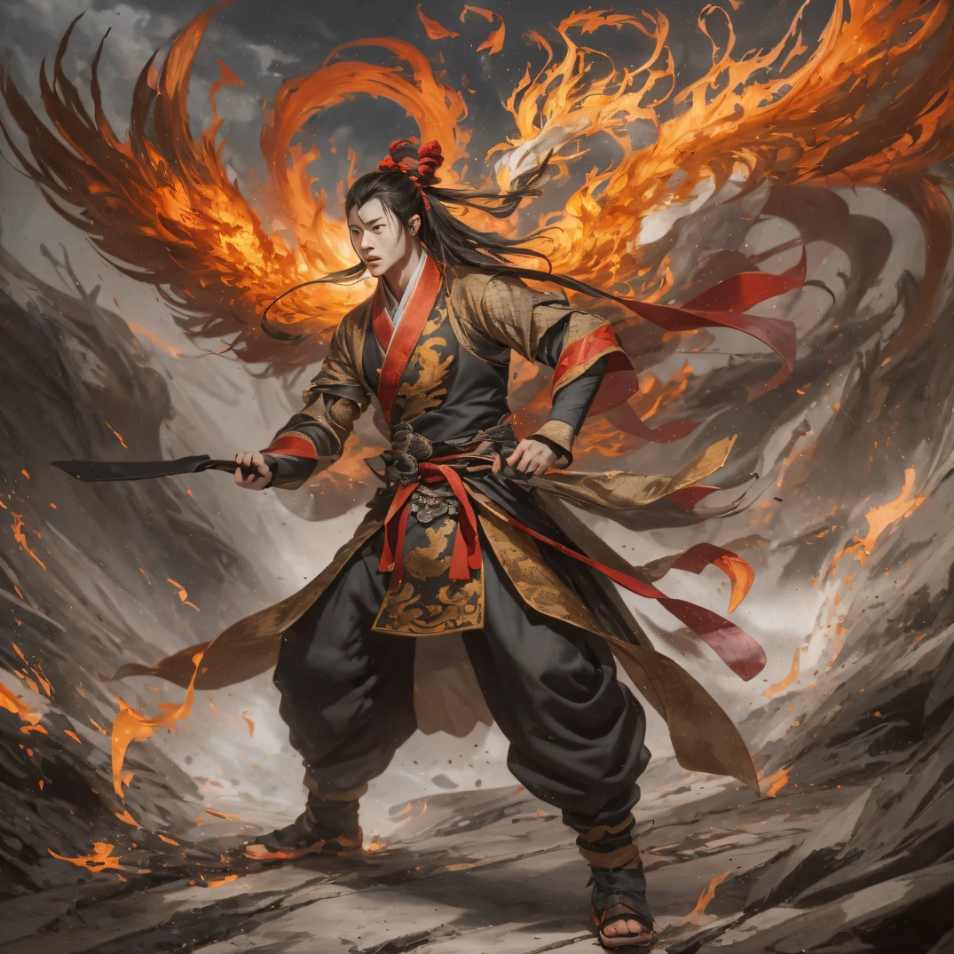 Phoenix side 32K，Phoenix Immortal Demon Realm, Chance encounter with Liu Hanshu, He saw in him his former self, It was decided to take him as an apprentice, Teach him how to protect himself, But because of the Tibetan star map, Phoenix established a relationship with the Liu family and the Jade Sword Sect, It opens with the death of Liu Hanshu, Qin Yu embarked on the road of confrontation with a strong enemy, Working hard, Make yourself stronger, Stick to your own core path of justice, I also want to protect the people I care about, The three brothers took off, And embarked on a long journey to find a good brother, Qin Yu, Where are Xiao Hei and Hou Fei（canyons）Climb the streets（fenghuang）eyes filled with angry，Phoenix clenched his fists，Rush up，Deliver a fatal blow to your opponent，full bodyesbian，Full Body Male Mage 32K（Masterpiece Canyon Ultra HD）fenghuang（canyons）Climb the streets， The scene of the explosion（canyons）， （Linen batik scarf）， Phoenix's angry fighting stance， looking at the ground， Batik linen bandana， Chinese python pattern long-sleeved garment， canyons（Abstract propylene splash：1.2）， Dark clouds lightning background，Flour flies（realisticlying：1.4），Black color hair，Flour fluttering，rainbow background， A high resolution， the detail， RAW photogr， Sharp Re， Nikon D850 Film Stock Photo by Jefferies Lee 4 Kodak Portra 400 Camera F1.6 shots, Rich colors, ultra-realistic vivid textures, Dramatic lighting, Unreal Engine Art Station Trend, cinestir 800，Flowing black hair,（（（Jungle Canyon）））The wounded lined up in the streets（vale）Climb the streets，Movie master real-time image quality（tmasterpiece，k hd，hyper HD，32K）Long flowing glossy black hair，Tang dynasty complex，zydink， a color，Morning（fenghuang）， （Linen batik scarf）， Combat posture， looking at the ground， Linen bandana， Chinese python pattern long-sleeved garment， Morning Phoenix（Abstract gouache splash：1.2）， Dark clouds lightning background，sprinkling（