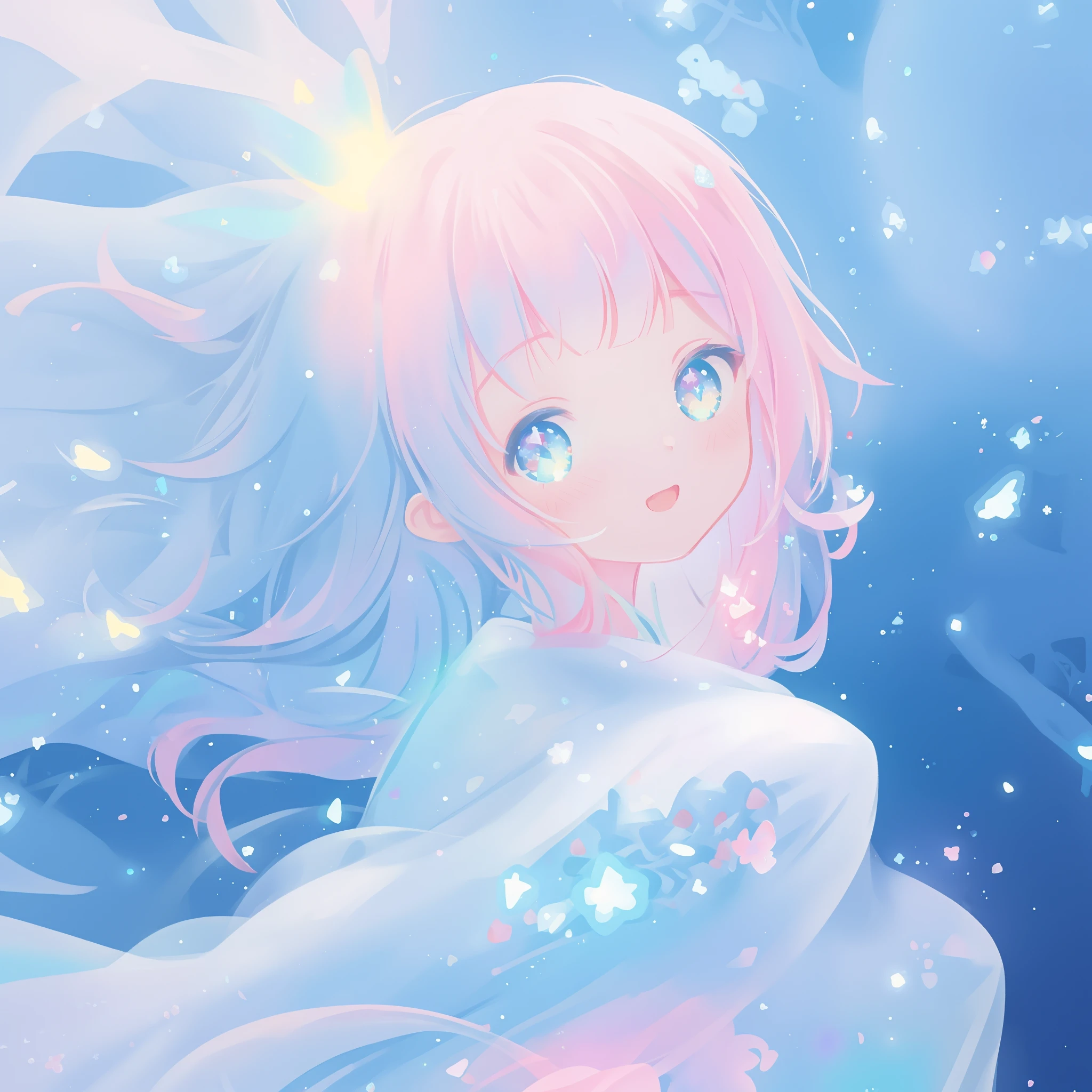 beautiful anime girl in colorful liquid dress, vibrant pastel colors, (colorful), magical lights, sparkling lines of light, inspired by Glen Keane, inspired by Lois van Baarle, disney art style, by Lois van Baarle, glowing aura around her, by Glen Keane, jen bartel, glowing lights! digital painting, flowing glowing hair, glowing flowing hair, beautiful digital illustration, fantasia background, whimsical, magical, fantasy, beautiful face, ((masterpiece, best quality)), intricate details, highly detailed, sharp focus, 8k resolution, sparkling detailed eyes, liquid watercolor