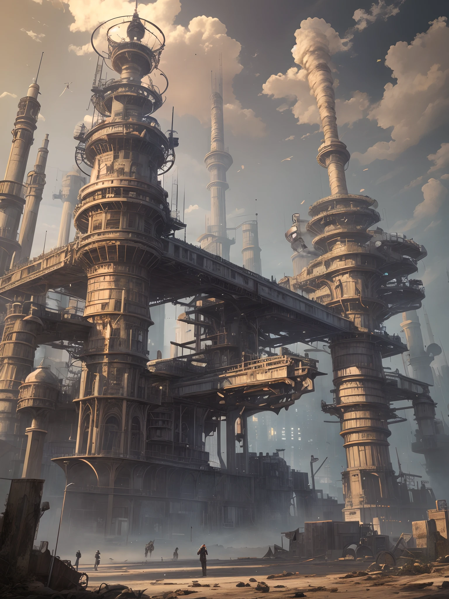 steampunc,Wasteland,Huge mechanical moving castle,Stout limbs,dynamic blur,super-fine,ultra - detailed,high qulity,8K ,oc rendered,dynamic viewing angle,Hyper Real,Ultra photo realsisim --auto --s2