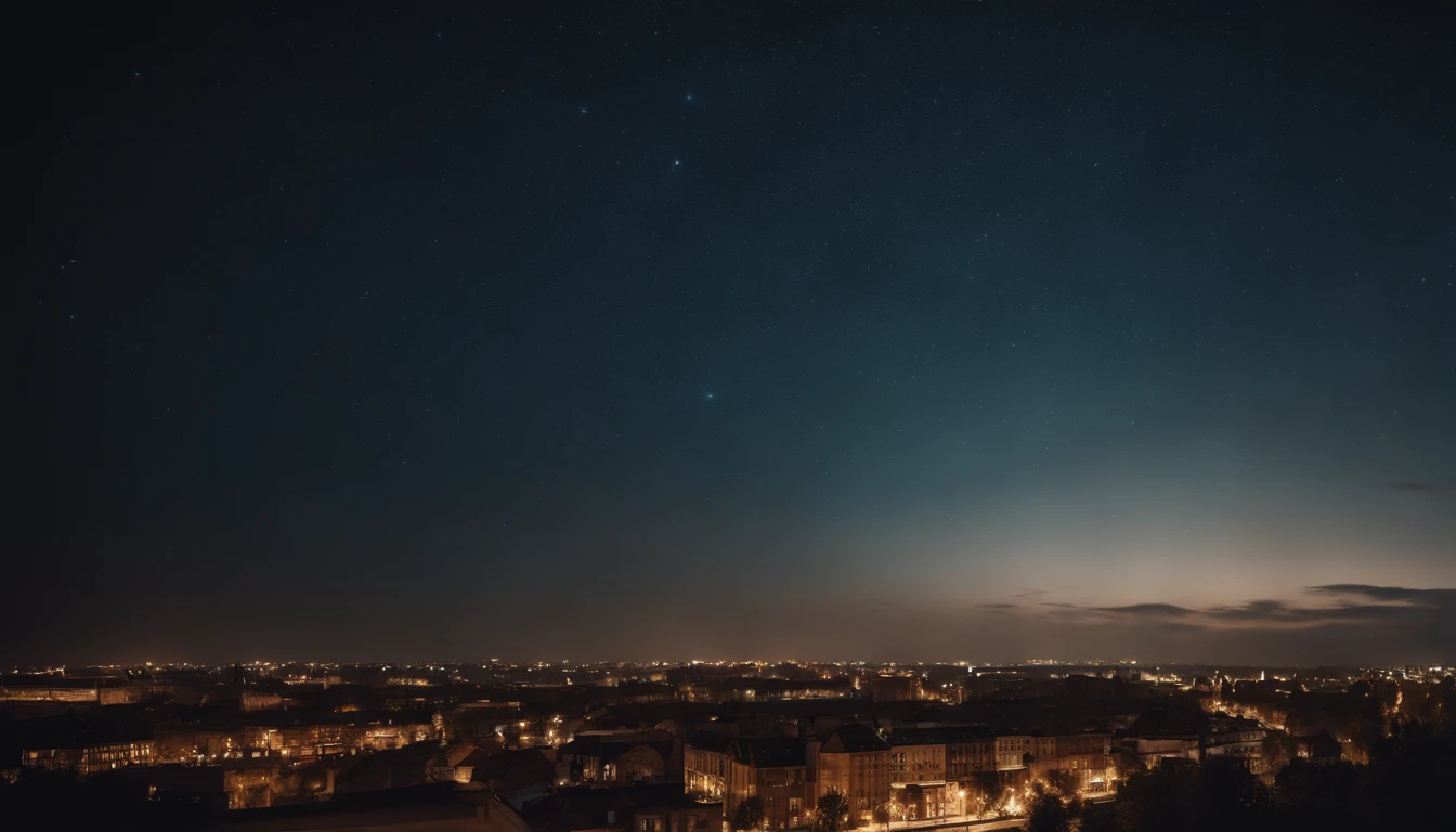 Amazing starry sky in the city