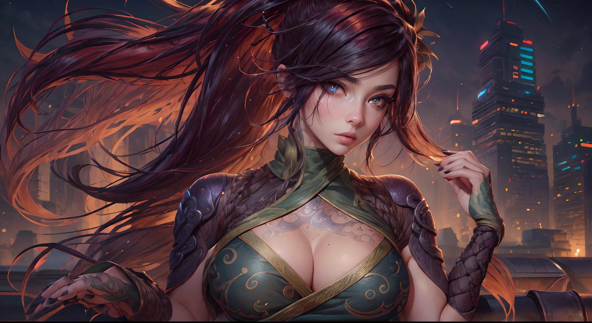 ultra realistic, ((gorgeous)), league of legends, highres, 1girl, ultra-detailed, (beautiful detailed face and eyes and hair:1.1), masterpiece, perfect face, beautiful face, textured skin, beautiful detailed face, sensual, beautiful eyes, (masterpiece,:1.4) intricate details, 1girl, looking at viewer ,solo, Extremely beautiful,( large breast:1.4), pretty woman, beautiful woman, akali, eyeliner, makeup, revealing, nail polish, arm tattoo, bangs, breasts, nude , naked , nsfw, hair between eyes, hip vent, long bangs, long hair, mask, midriff, ninja, ponytail, rope belt, belt pouch, solo, stomach tattoo, tattoo, fingernails, gem, red eyes, ((lurking on a rooftop)), ((at night, dark)), upper body , sexy