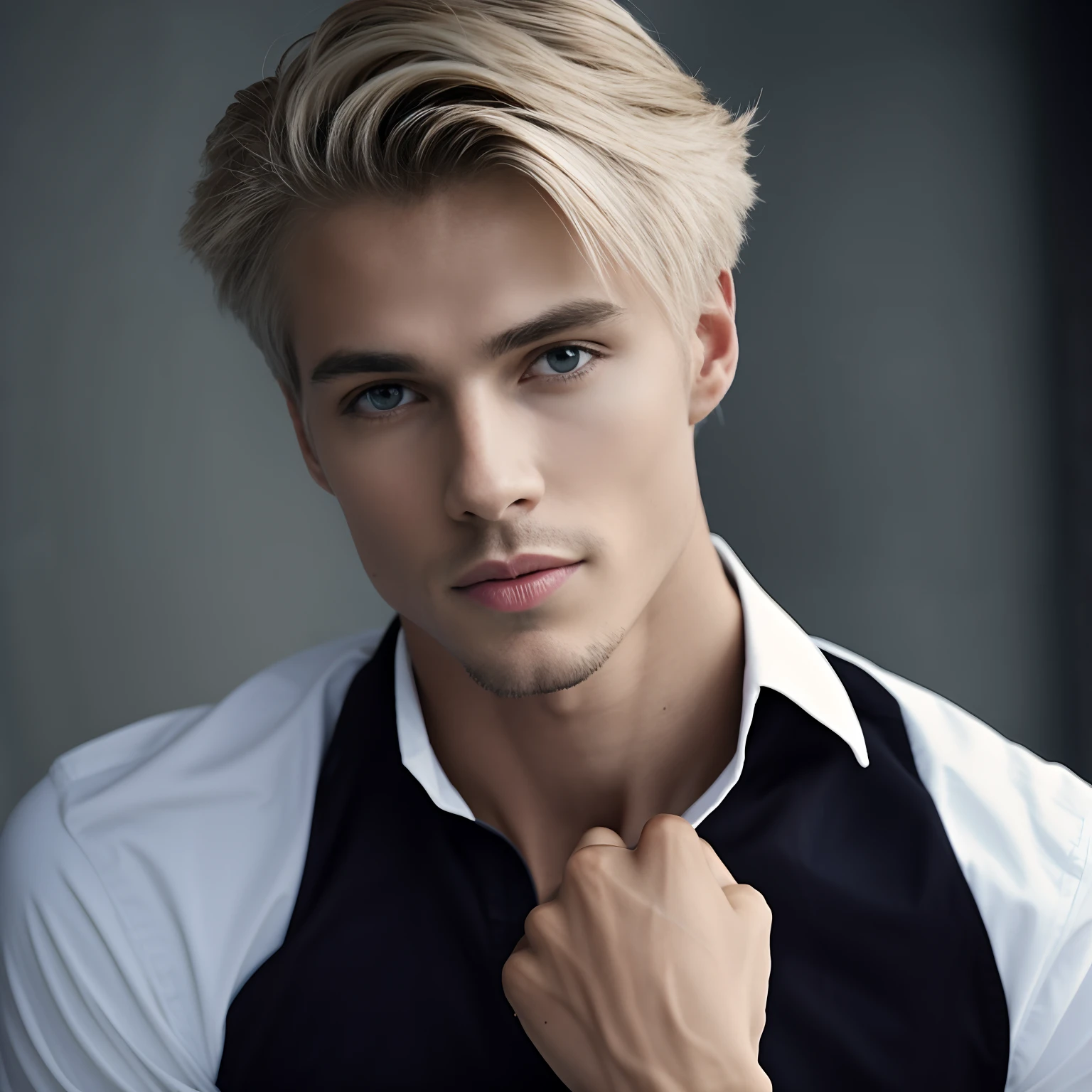 Homem loiro com olhos azuis e uma camisa branca e colete preto, Blonde and attractive features, cabelos loiros e olhos azuis, long swept back blond hair, homem loiro, cabelos loiros olhos azuis, olhos azuis e cabelos loiros, Jovem com rosto bonito, cabelos loiros olhos azuis, jovem atraente, macho atraente, British blond man, jovem bonito, cara loiro, Macho bonito, Austin Butler 8k