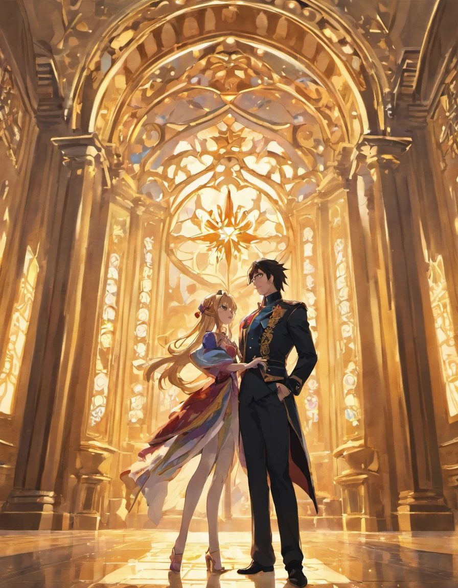 In a splendid palace，The prince and the princess are intertwined