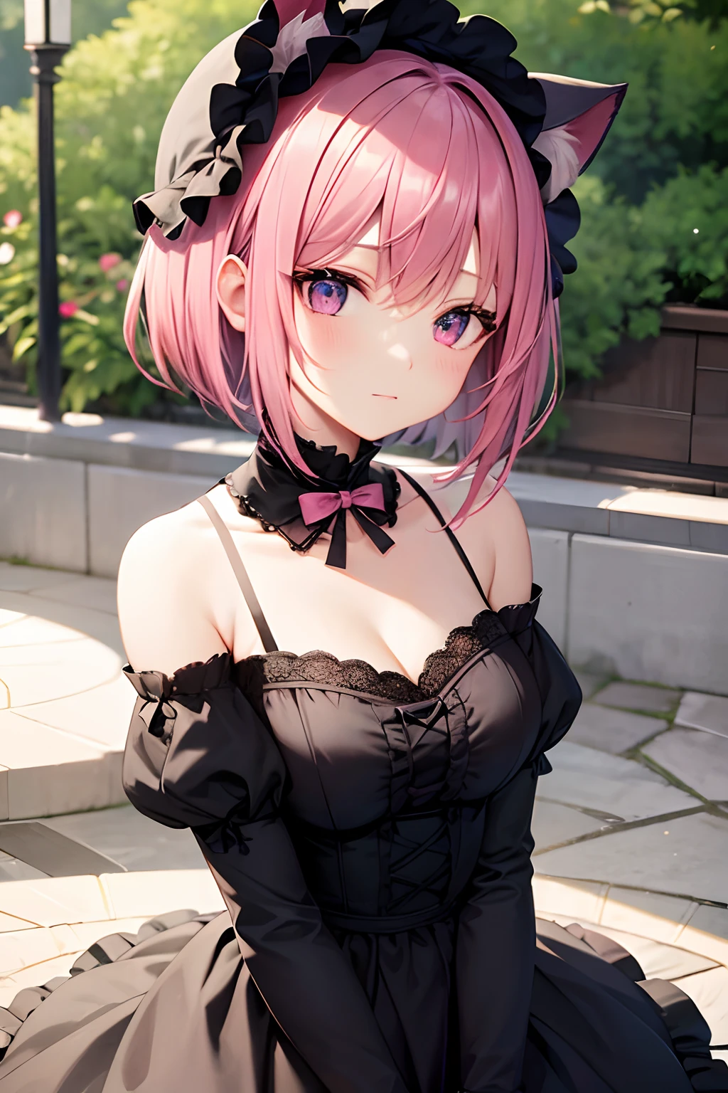 "((Momo Deviluke)), in realistic style, Mint Colored Lingerie with Garters and Corset, cinematic atmosphere, soft focus, ethereal glow, carefully posed, high resolution, mesmerizing details"demon tail,momo deviluke, demon tail, hair flower, hair ornament, (purple eyes:1.1), pink hair, short hair, tail,