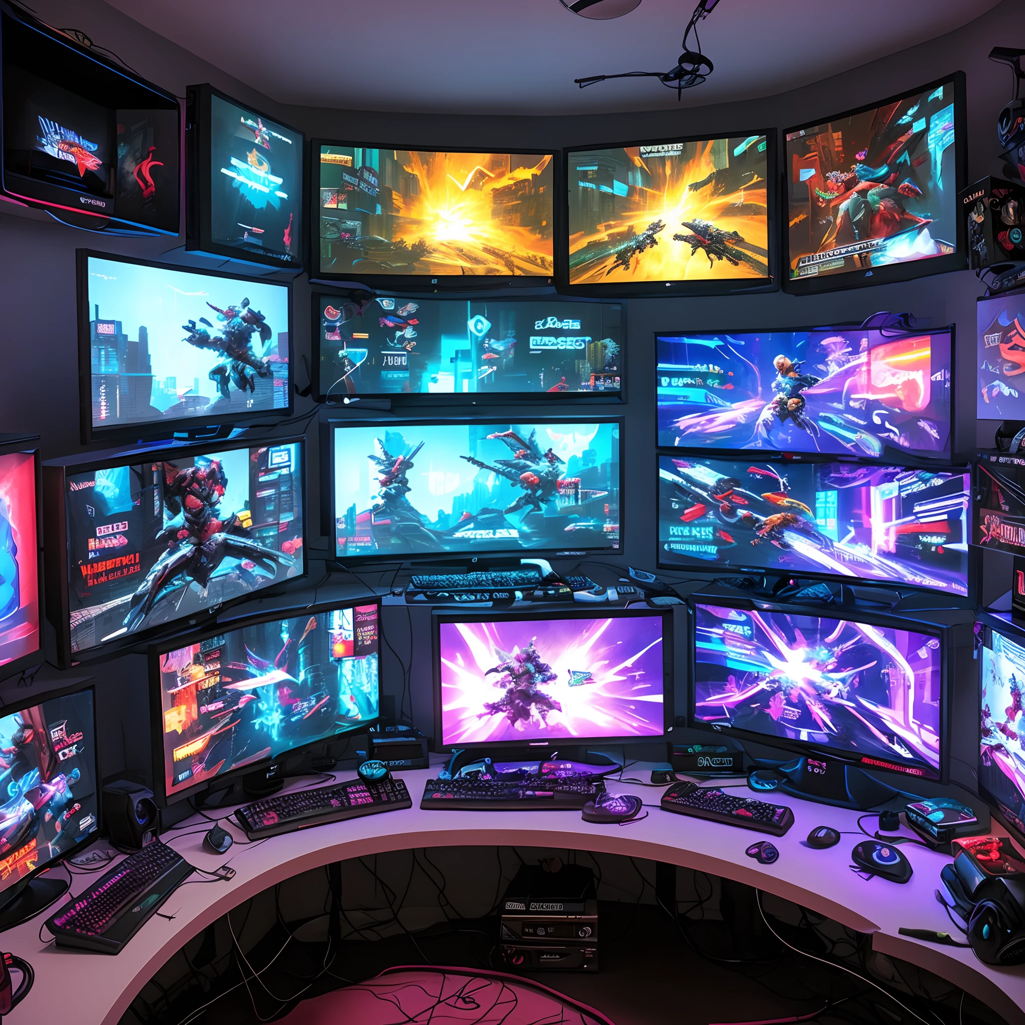 Cyberpunk gamer room