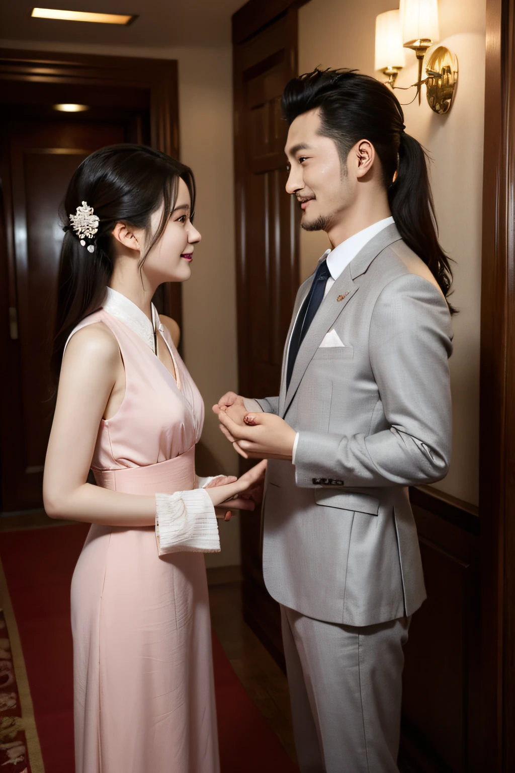 Liu Yifei shook hands with Huang Xiaoming