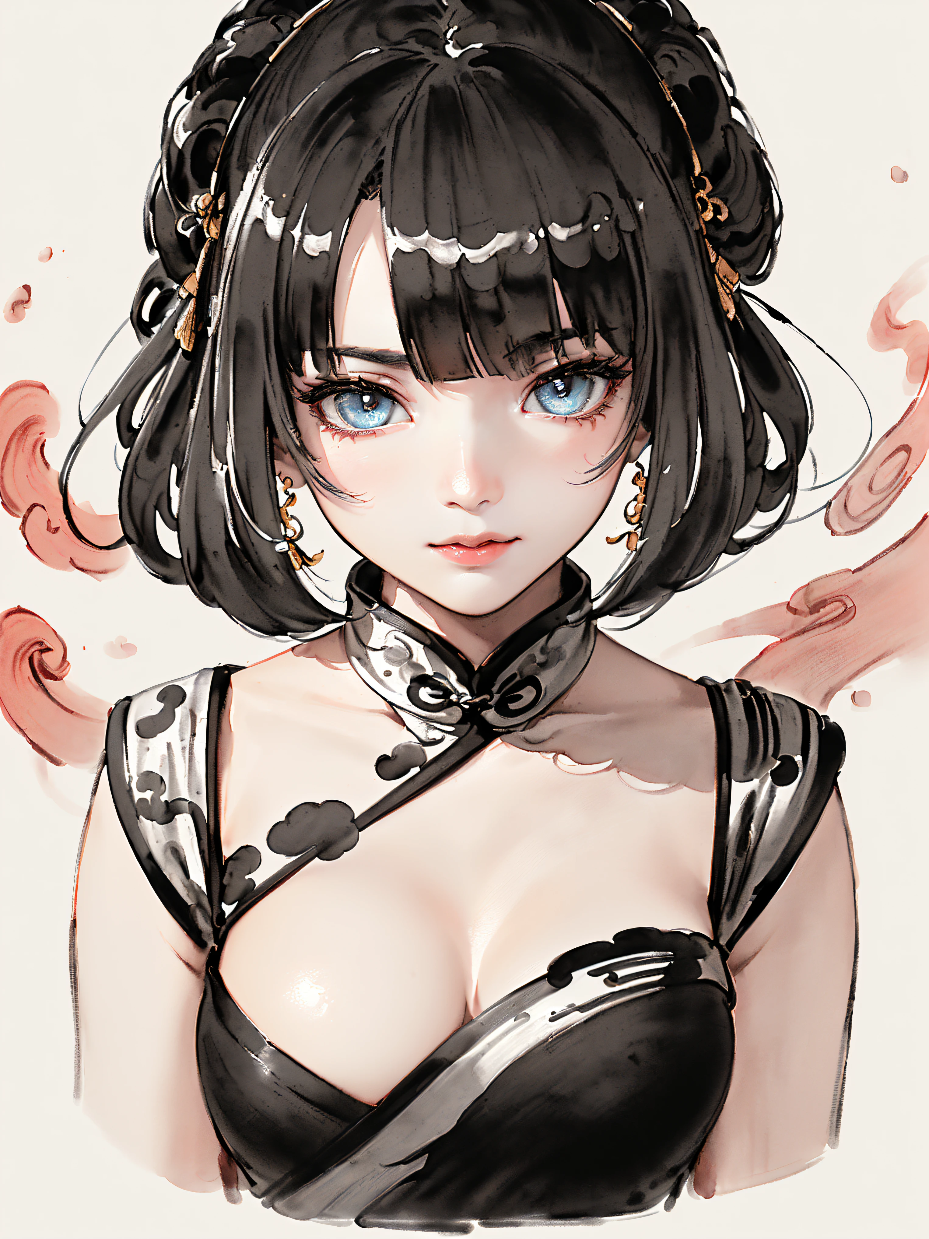(((((((Chinese ink painting，ancient chinese costume,)))))))((((((Break,design an image with fisheye lens effect, capturing a wide field of view with a distinctive, curved perspective.Break,)))))((1lady,Solo,))(Masterpiece,Best quality, offcial art, Beautiful and aesthetic:1.2),((超高分辨率,Golden ratio,)) (16k),((from the above )),(Physically-based rendering,automatic white balance),Amazing,Sharp focus, (((highdetailskin,)))Dynamic lighting,Intricately detailed clothing,Watery eyes,((((detailed hair,middle hair|Shaggy cut|Long bold side bangs|Sleek pixie cut|Voluminous updo|Undercut)))),Slender,(masterpiece sidelighting),(The sheen),(beautiful hair,beautiful eyes,）[[Delicate fingers and hands:0.55]::0.85],(Detail fingers),(((Superior photographic quality,)))),((unbelievable Ridiculous,)),((extremely_Detailed_Eyes_and_face)),Movie girl,(Dynamic configuration: 1.2),Brilliant,Glossy