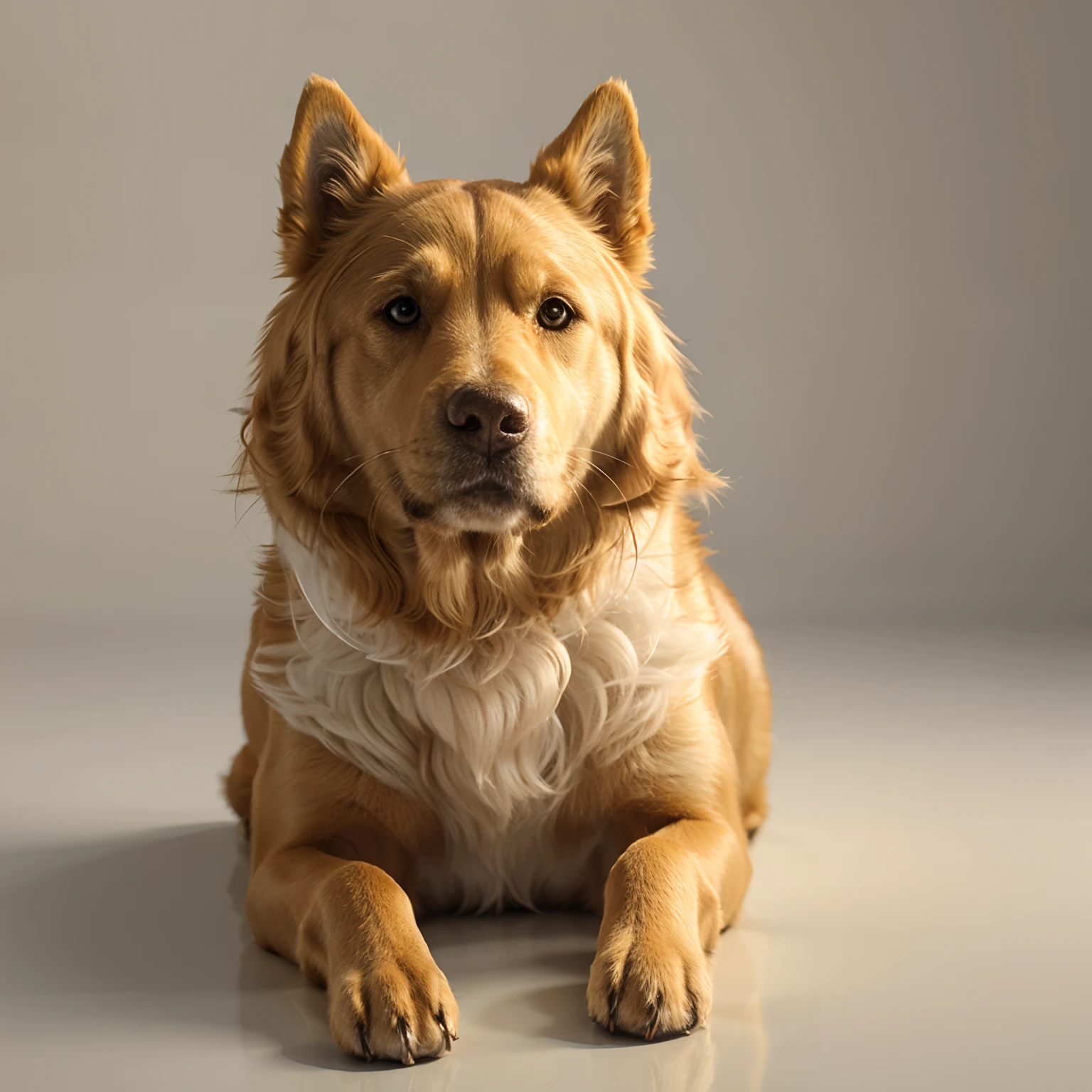 dog,golden,Beautiful fur,3D,White background