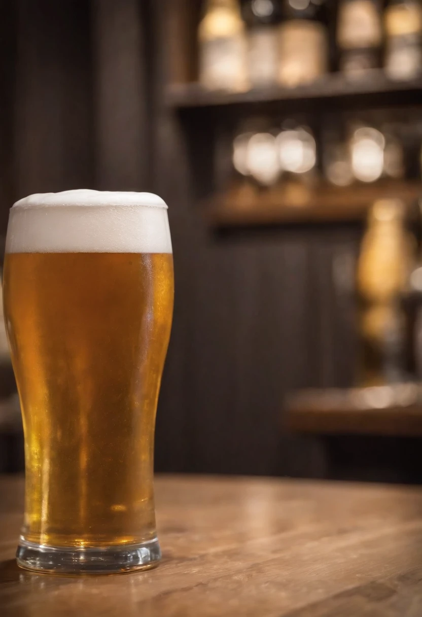 caneca de cerveja lisa, German Style, muita espuma, plano frontal, Foto realista, Ultra sharp focus, Filmagem realista, fundo moderno, ambiente quente iluminado