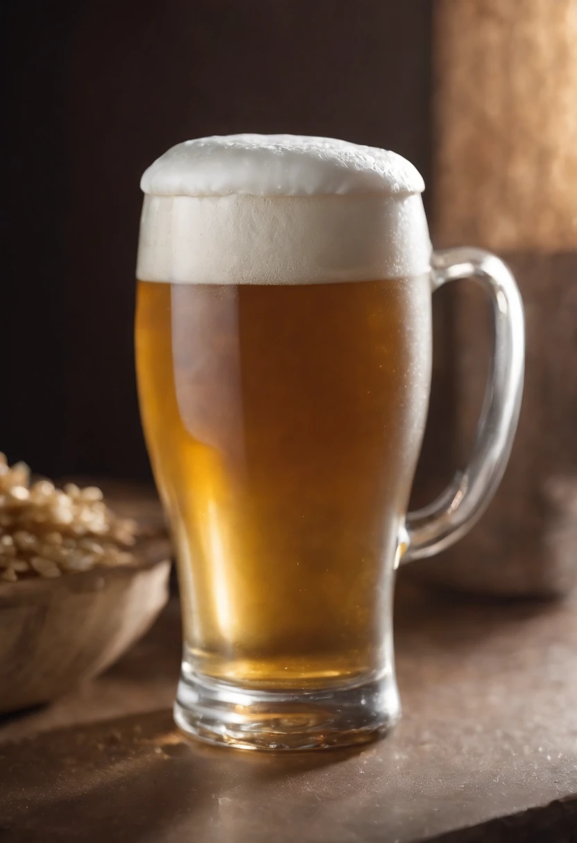 caneca de cerveja lisa, German Style, muita espuma, plano frontal, Foto realista, Ultra sharp focus, Filmagem realista, fundo moderno, ambiente quente iluminado