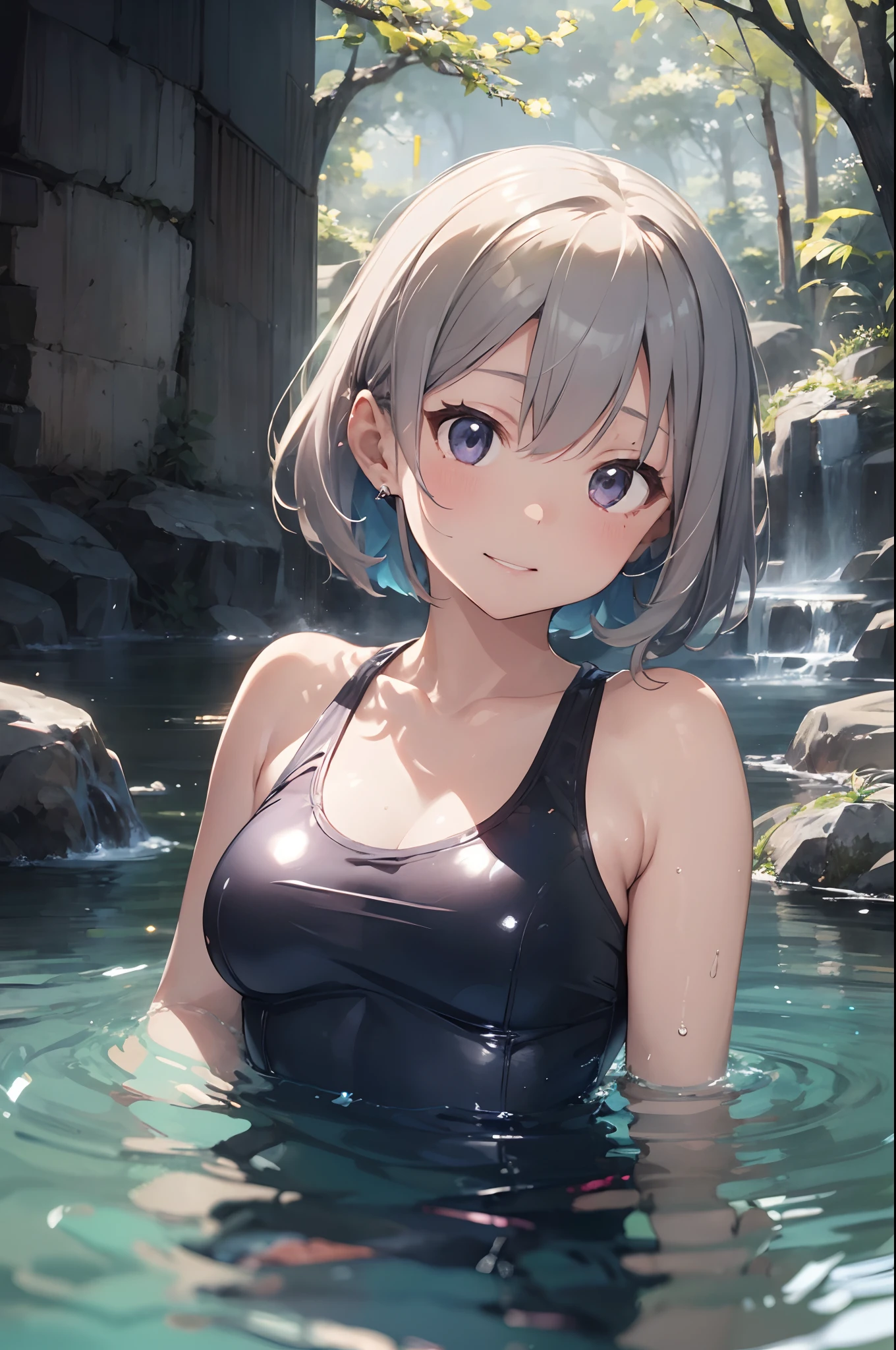 (face focus:1.7),(1girll:2.0),(solo:1.5).(view the viewer:1.4). NSFW.bob cuts. (skinny:1.7). (Slim legs:1.6) . orgasm.Short black skirt.hot onsen. (Big breasts:1.7). white shirt.Black hair. Sweat. steam. (grabbing another’s breast:1.6).(1boy:1.9).