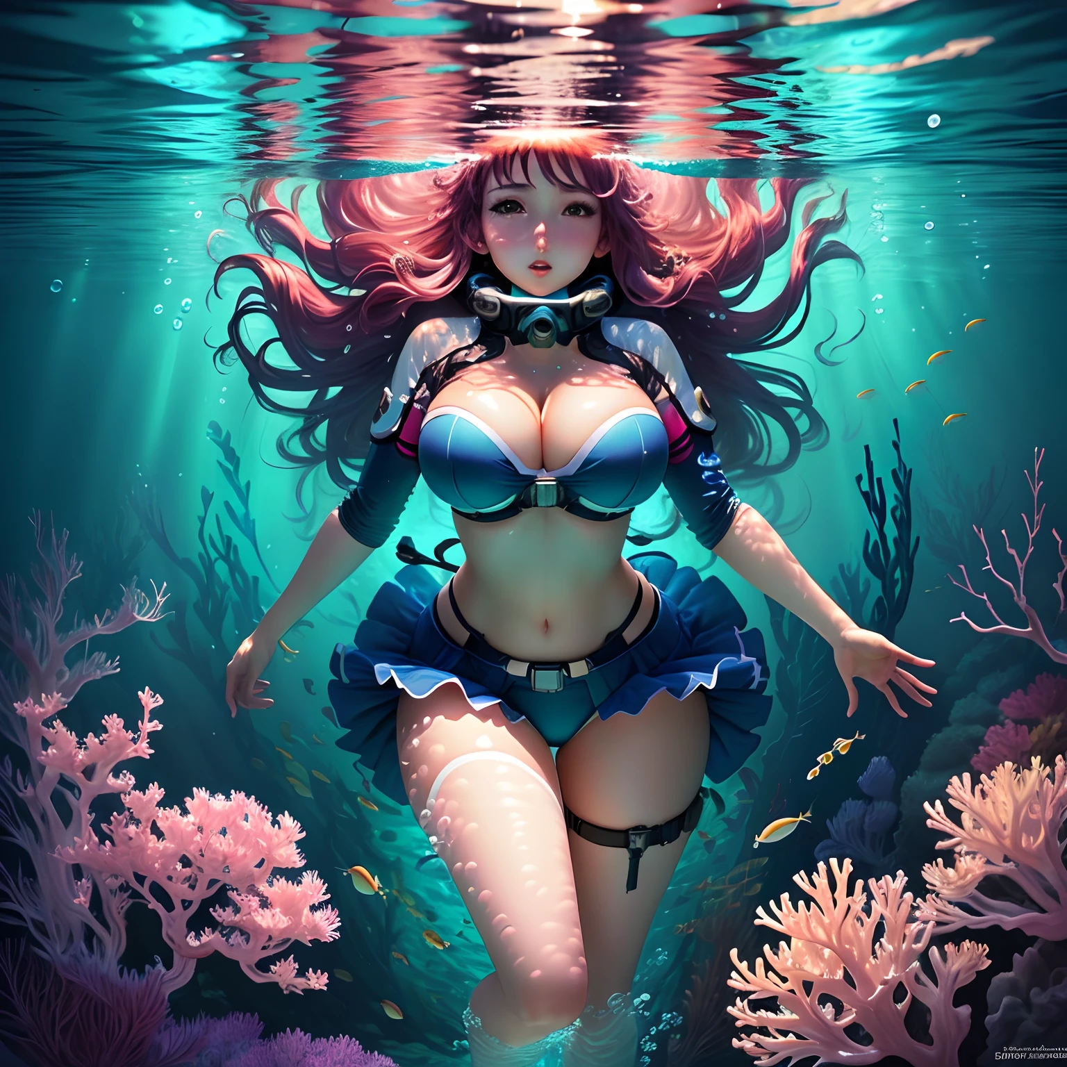 big titty anime girl underwater