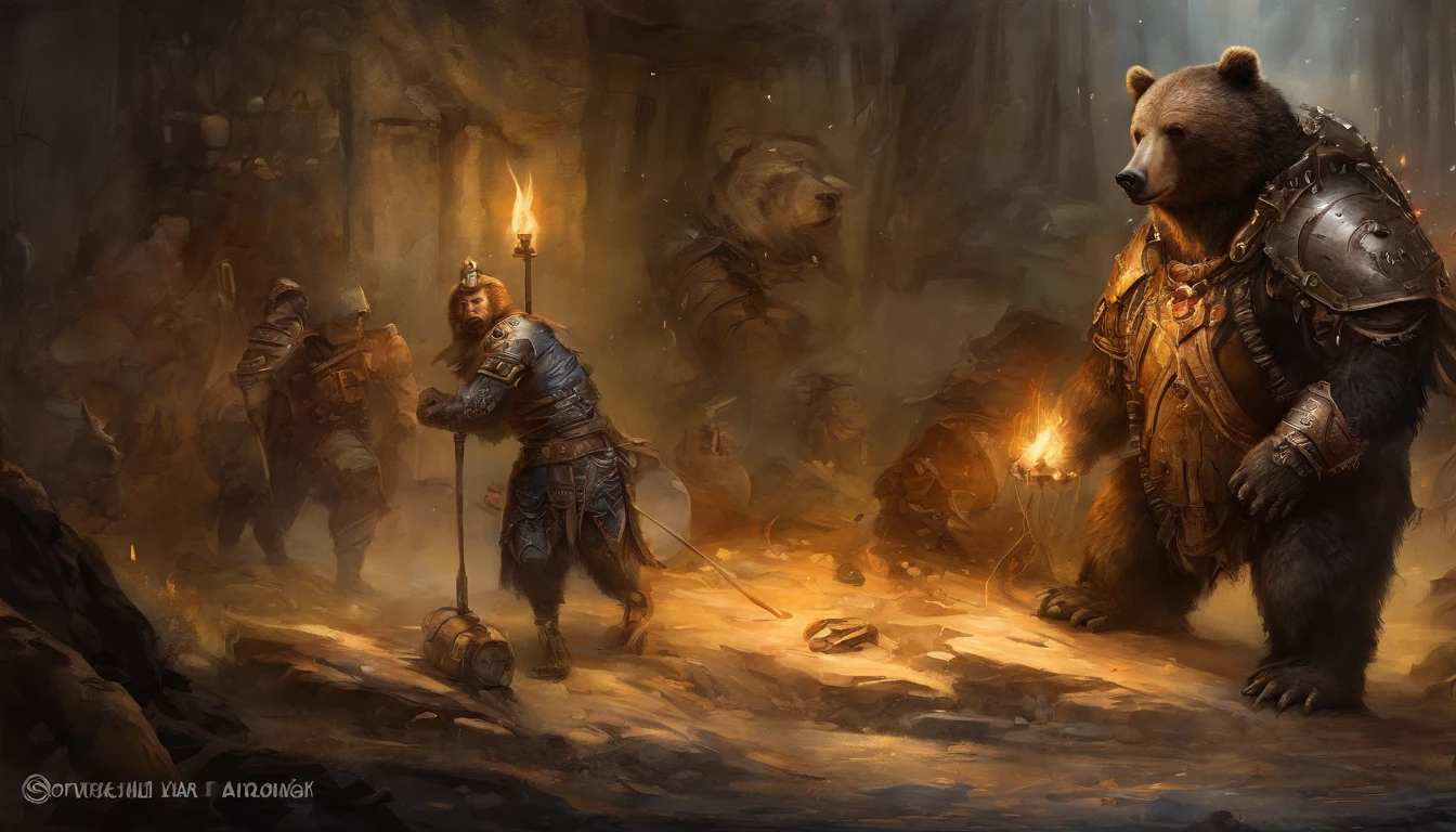 HighestQuali, Dramatic lighting, menacing posture, Fierce expression, Epic atmosphere, (((Bear-head-shaped helmet))), (((Full body shot))),Bears made of metal, Cyborg, Cyberpunk Style, Clockwork, ((Intricate details)), hdr, ((Intricate details, ultra - detailed)), Incandescent Lamps, cinema shot, Vignette, Bokeh effect Baker ground, (canid), (Full body shot).